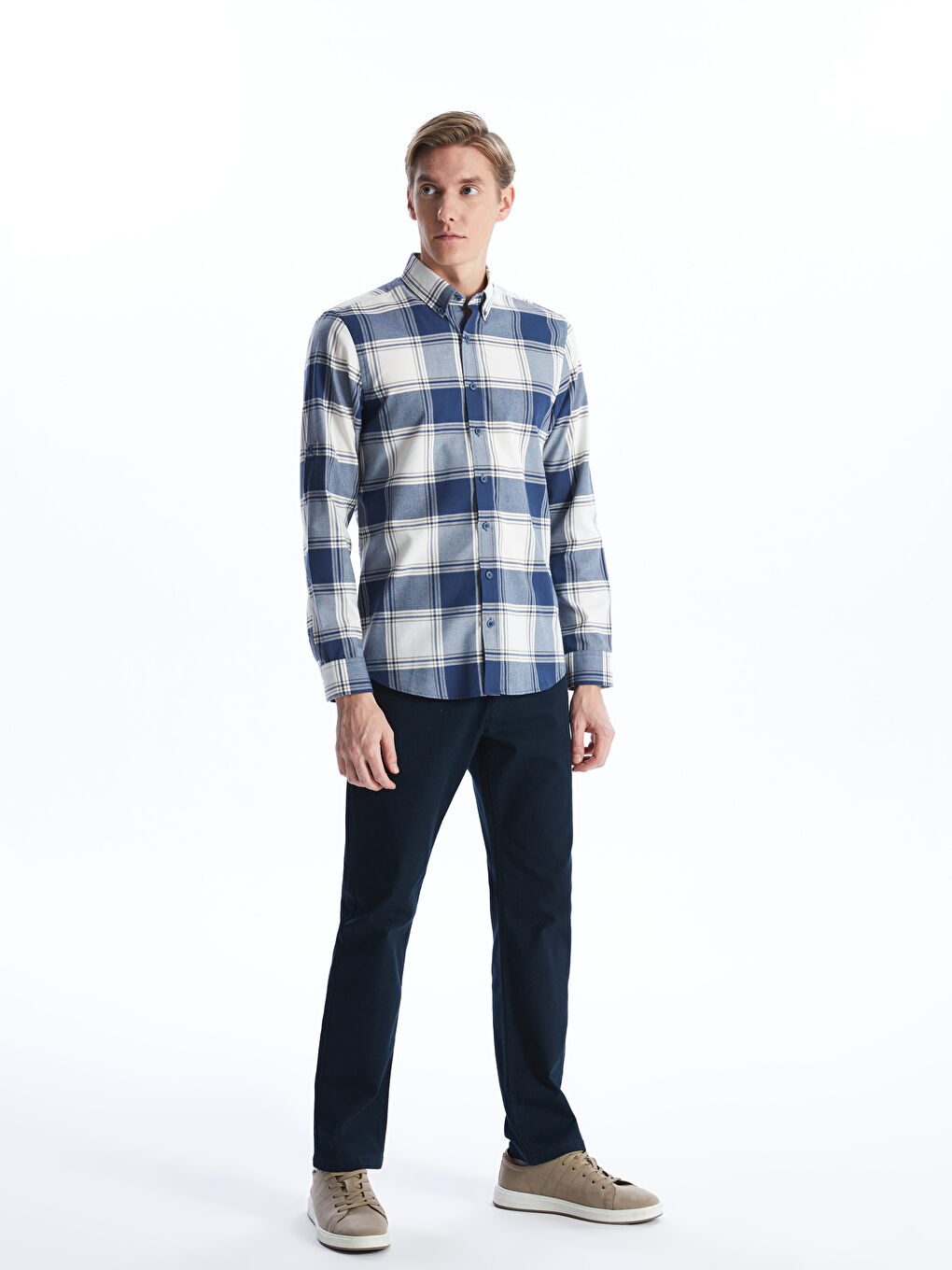 Ерлерге арналған ұзын жеңді торлы стандартты пішімді жейде-3