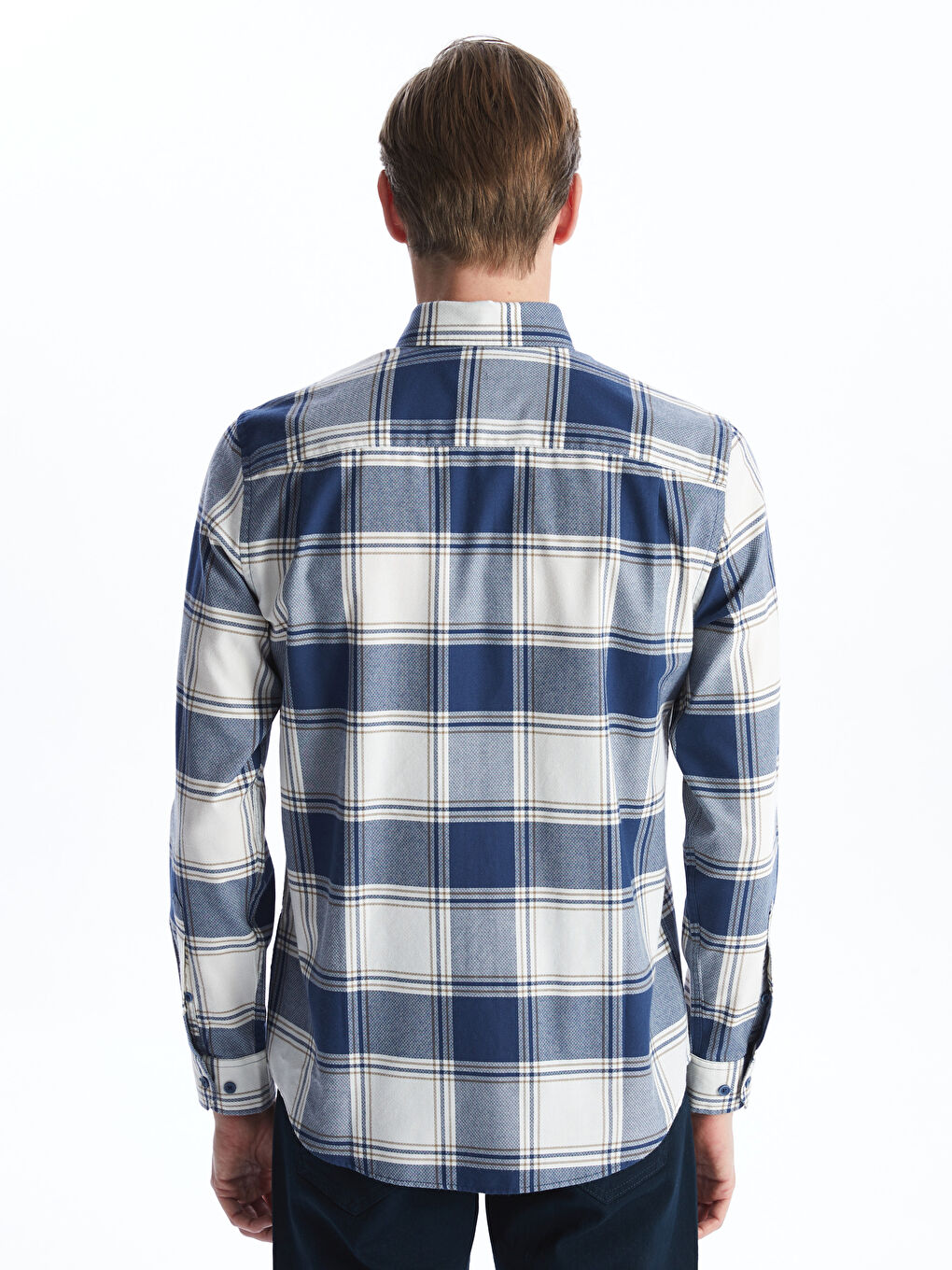 Ерлерге арналған ұзын жеңді торлы стандартты пішімді жейде-4