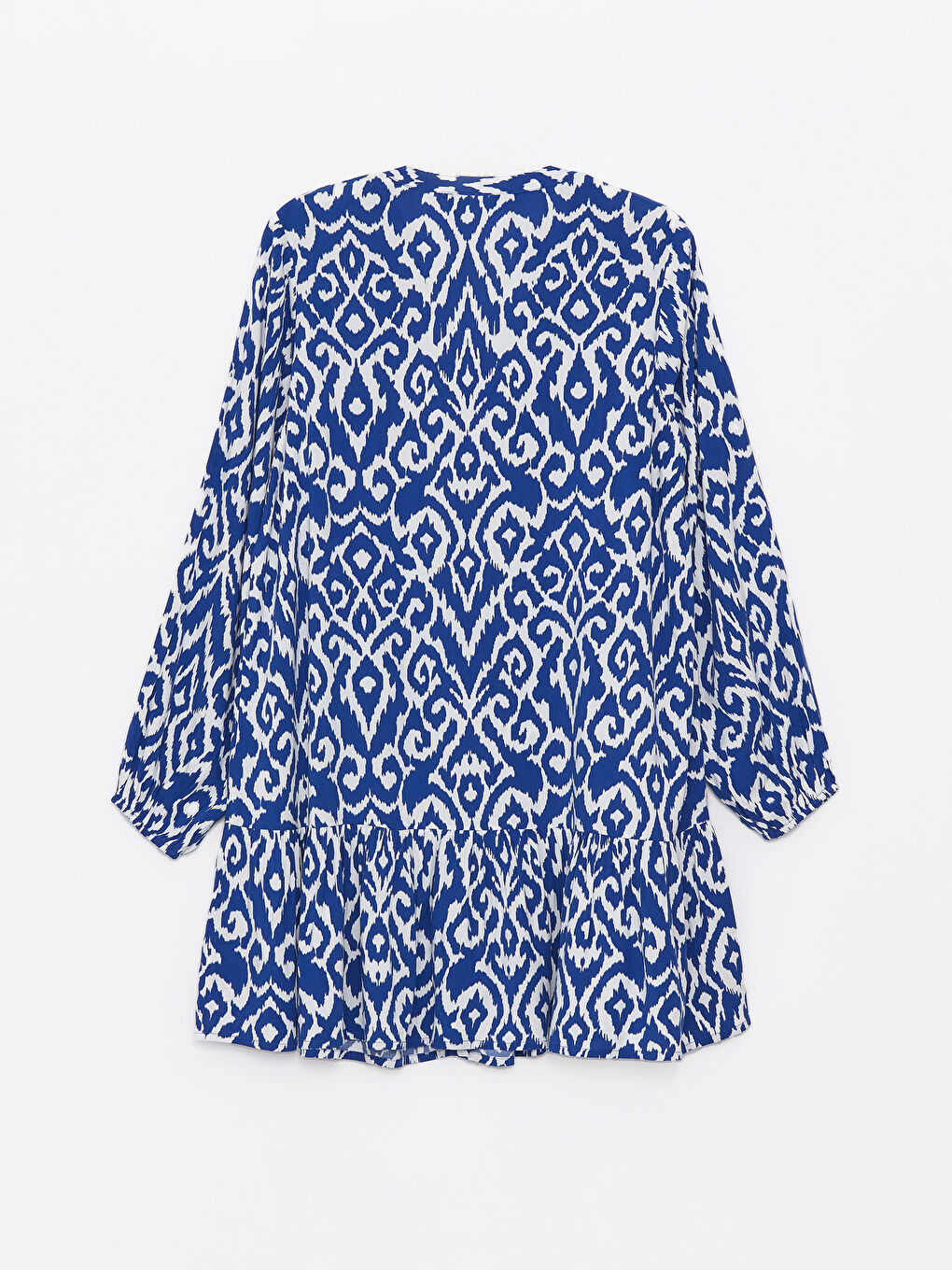 Notch Neck Patterned Long Sleeve Women's Shirt Dress -S4AH61Z8-LQQ