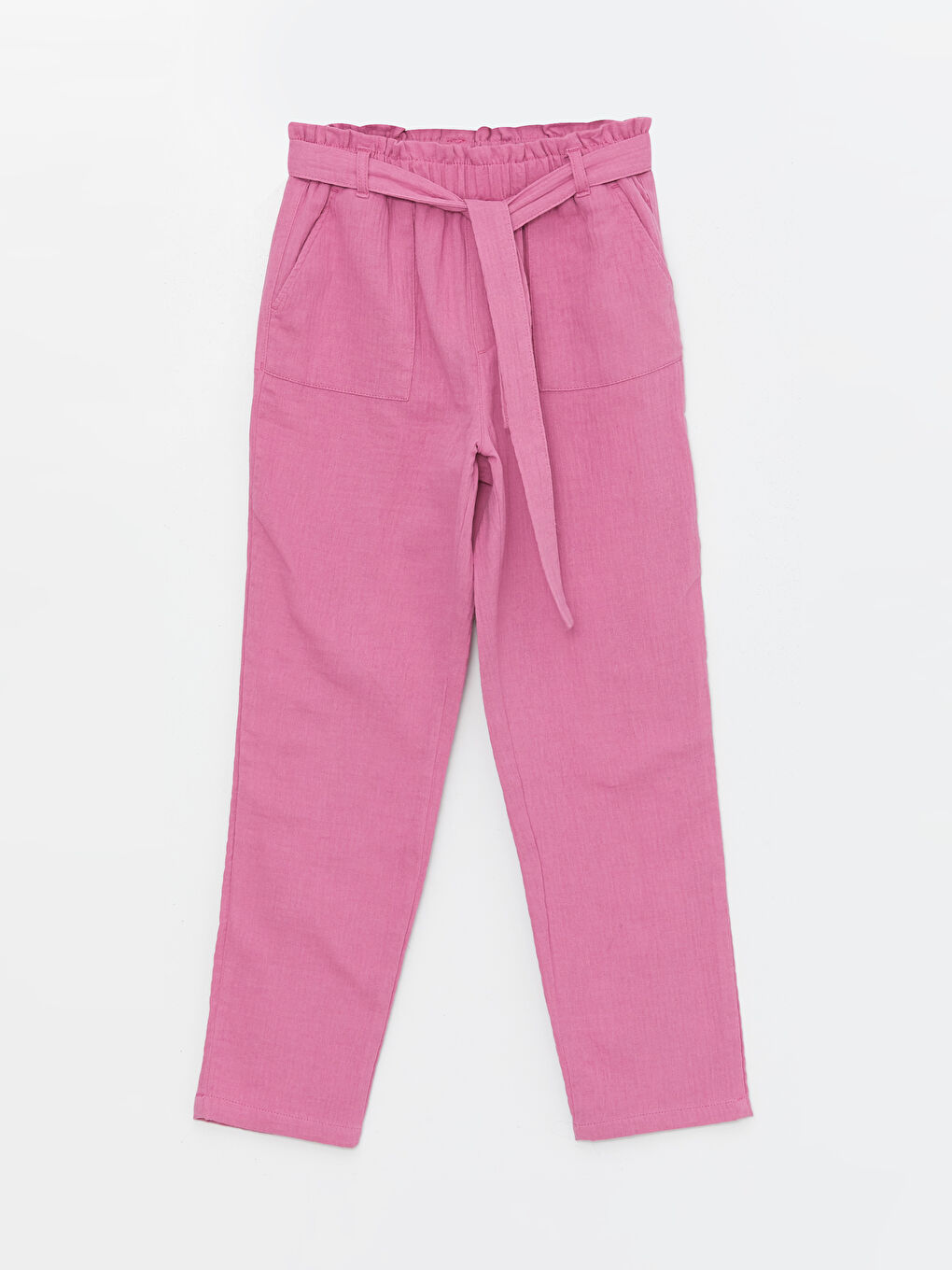 Pembe Beli Lastikli Kız Çocuk Pantolon