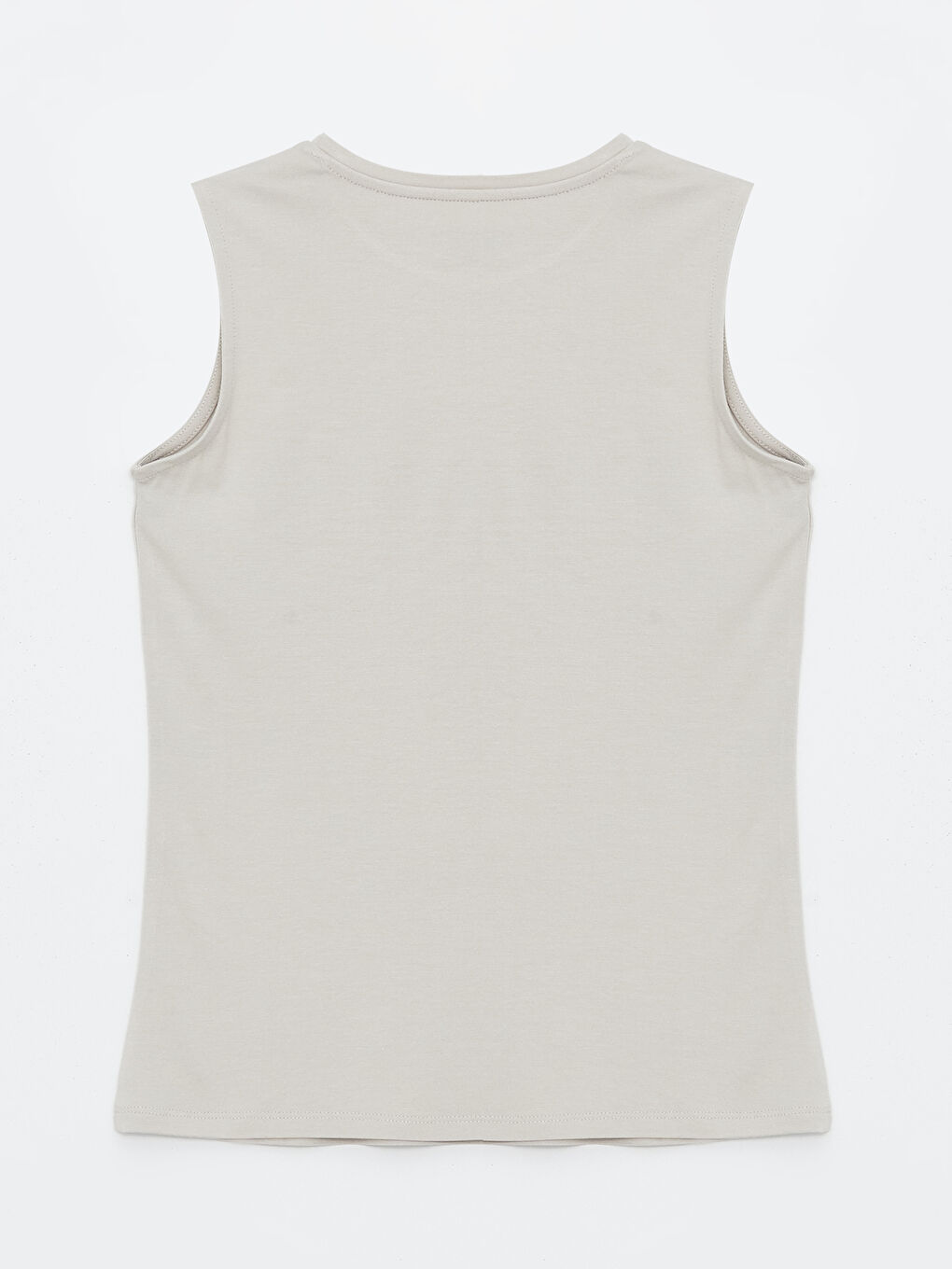 Gri Kadın Bisiklet Yaka Düz Atlet-6