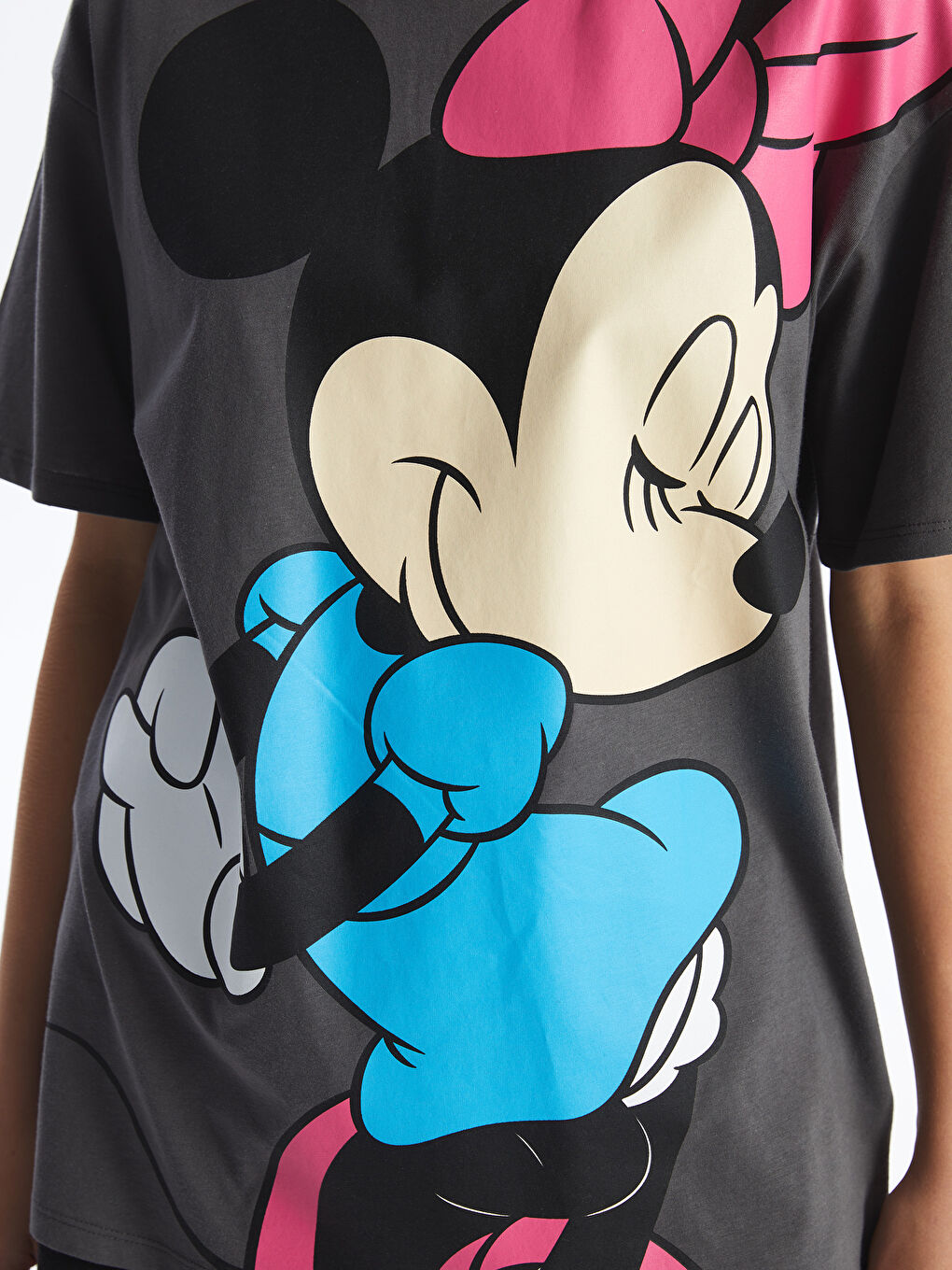 Crew Neck Minnie Mouse Printed Short Sleeve Women's T-Shirt-3
