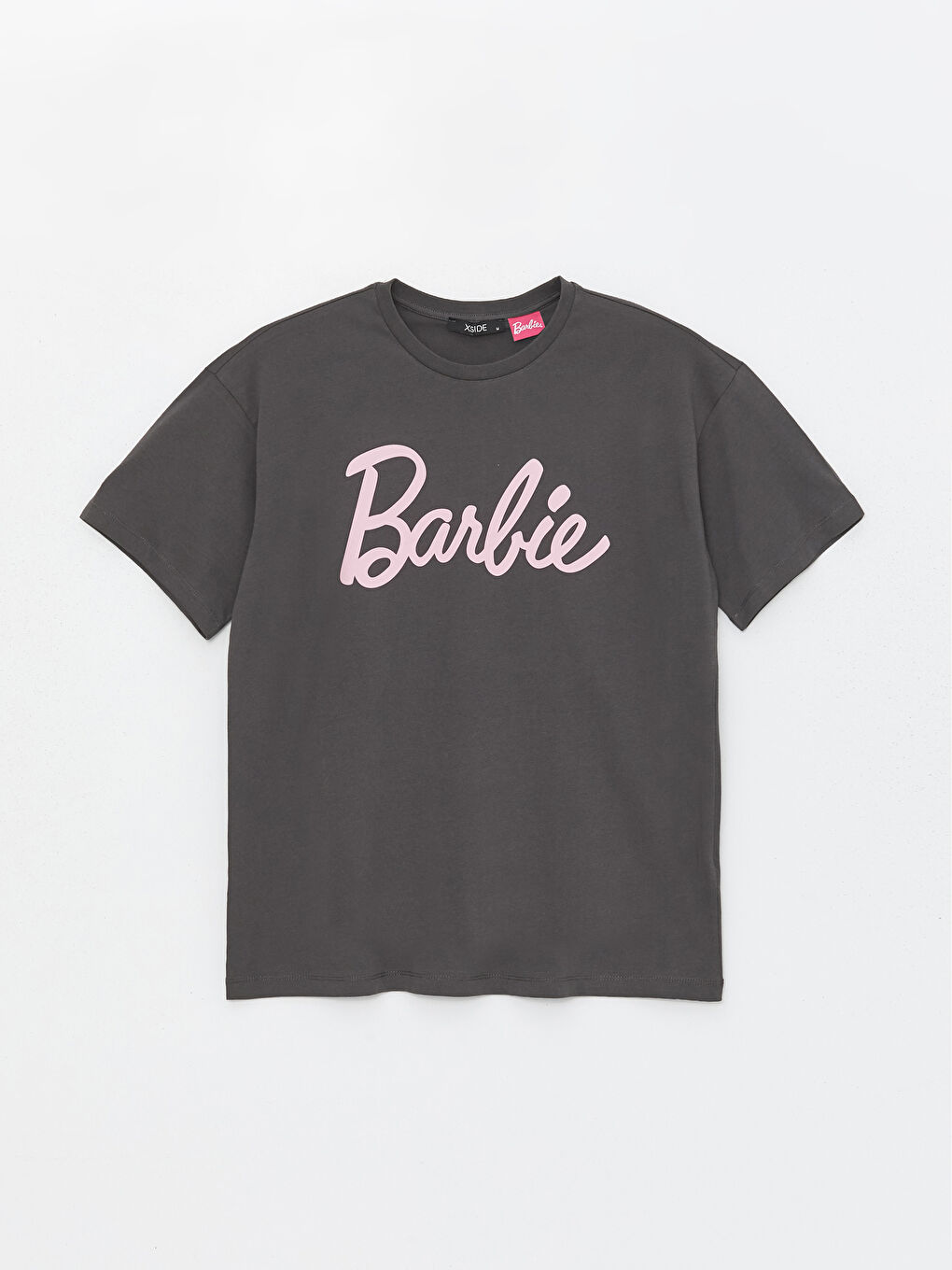 تيشيرت باربي مطبوع بياقة دائرية وأكمام قصيرة للسيدات-5