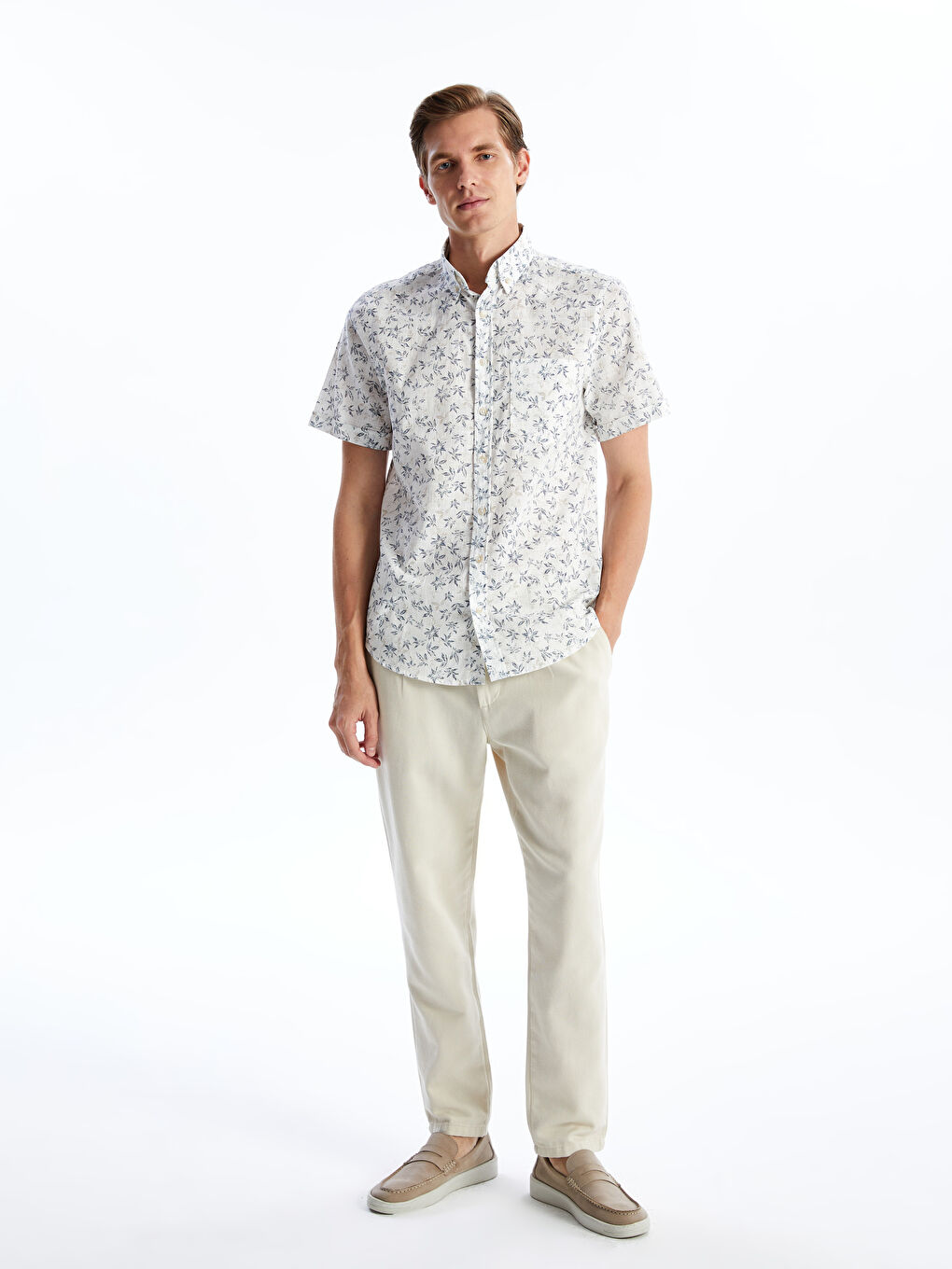 ерлерге арналған стандартты пішім қысқа жең жейде-1