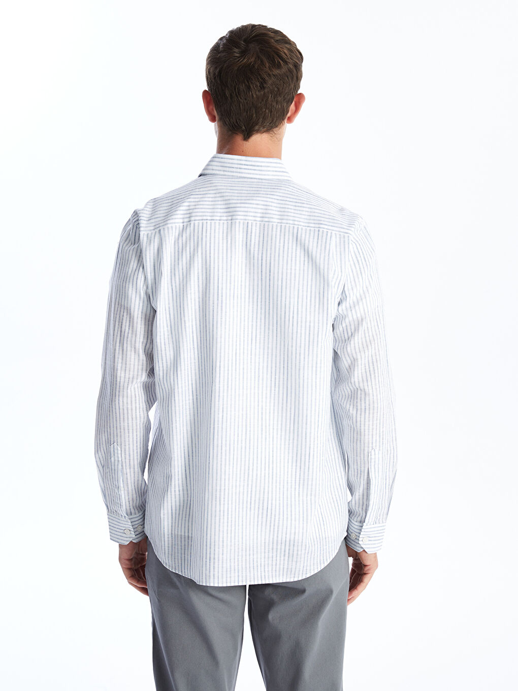 Regular Fit Long Sleeve Striped Men's Shirt-4