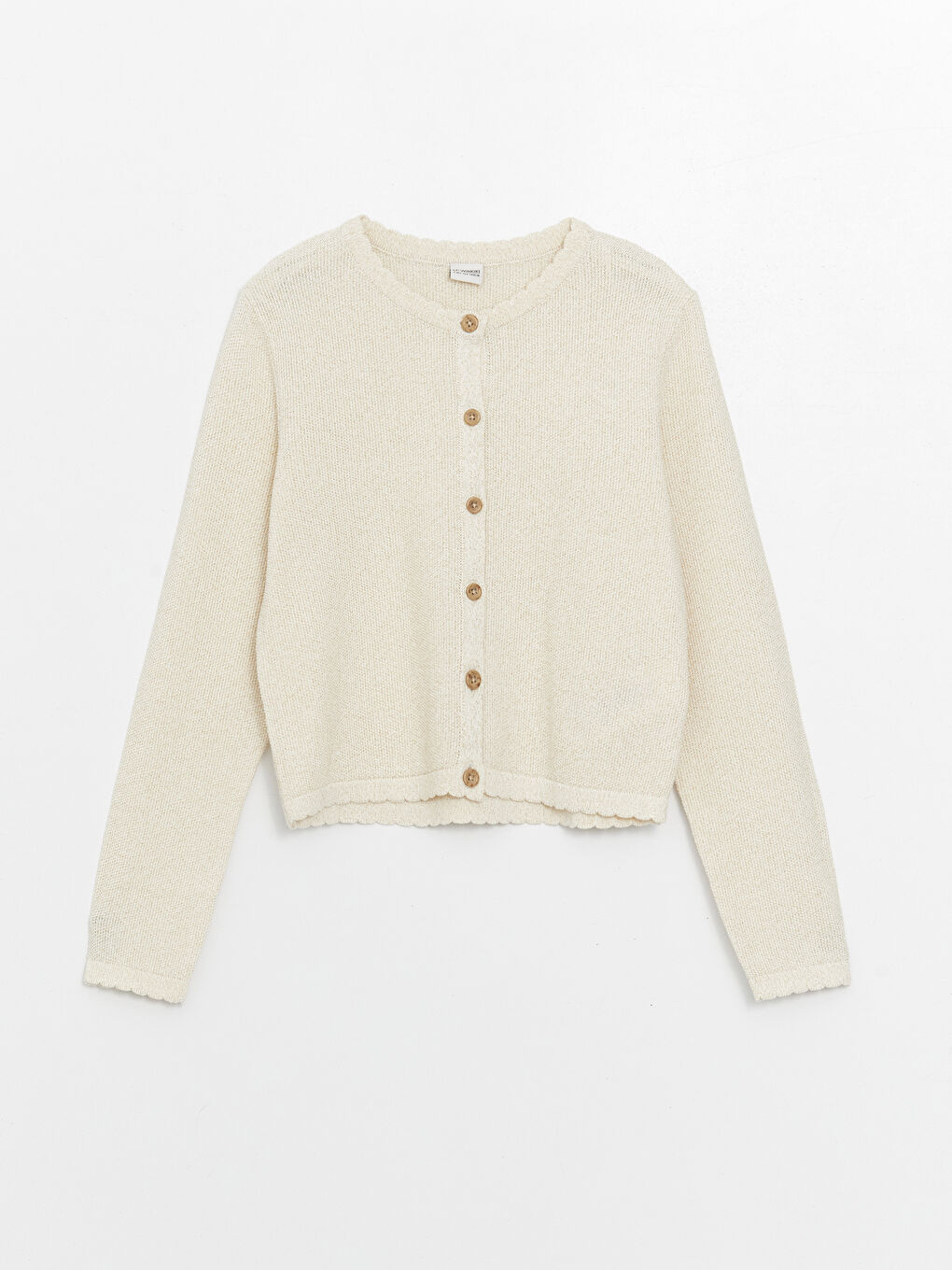 Crew Neck Basic Long Sleeve Girls' Knitwear Cardigan -S4AI27Z4-FDV