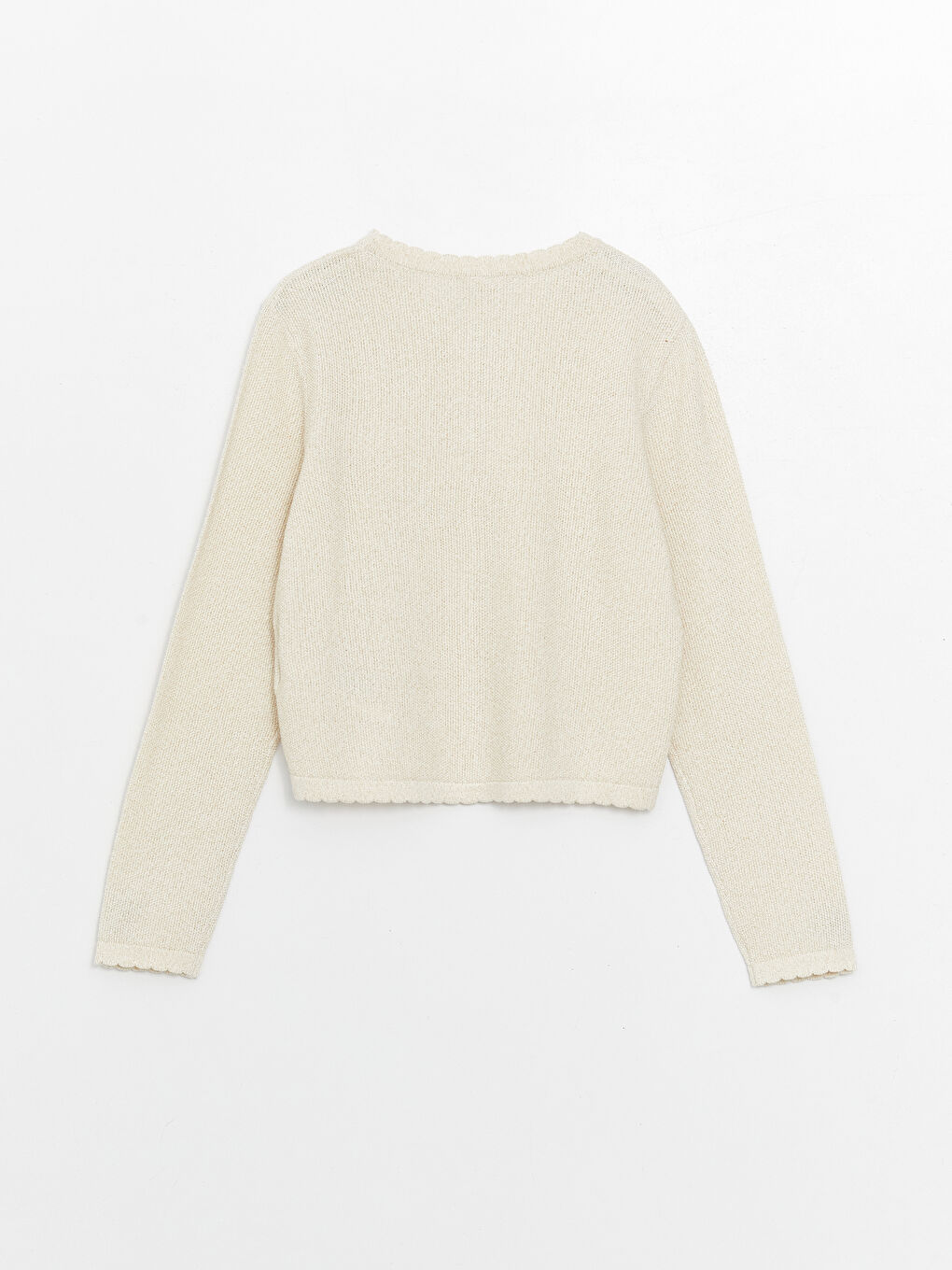 Crew Neck Basic Long Sleeve Girls' Knitwear Cardigan -S4AI27Z4-FDV