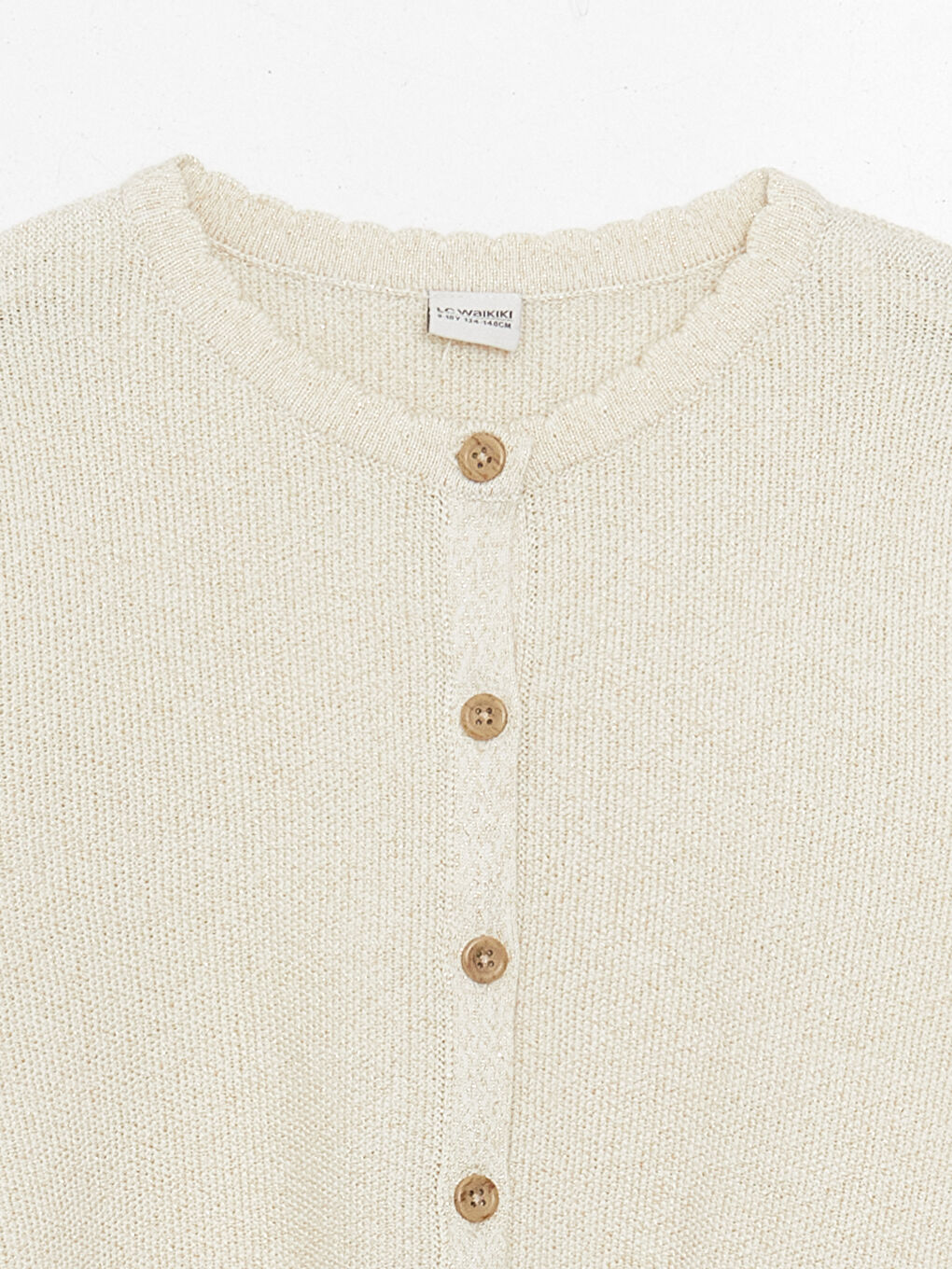 Crew Neck Basic Long Sleeve Girls' Knitwear Cardigan -S4AI27Z4-FDV