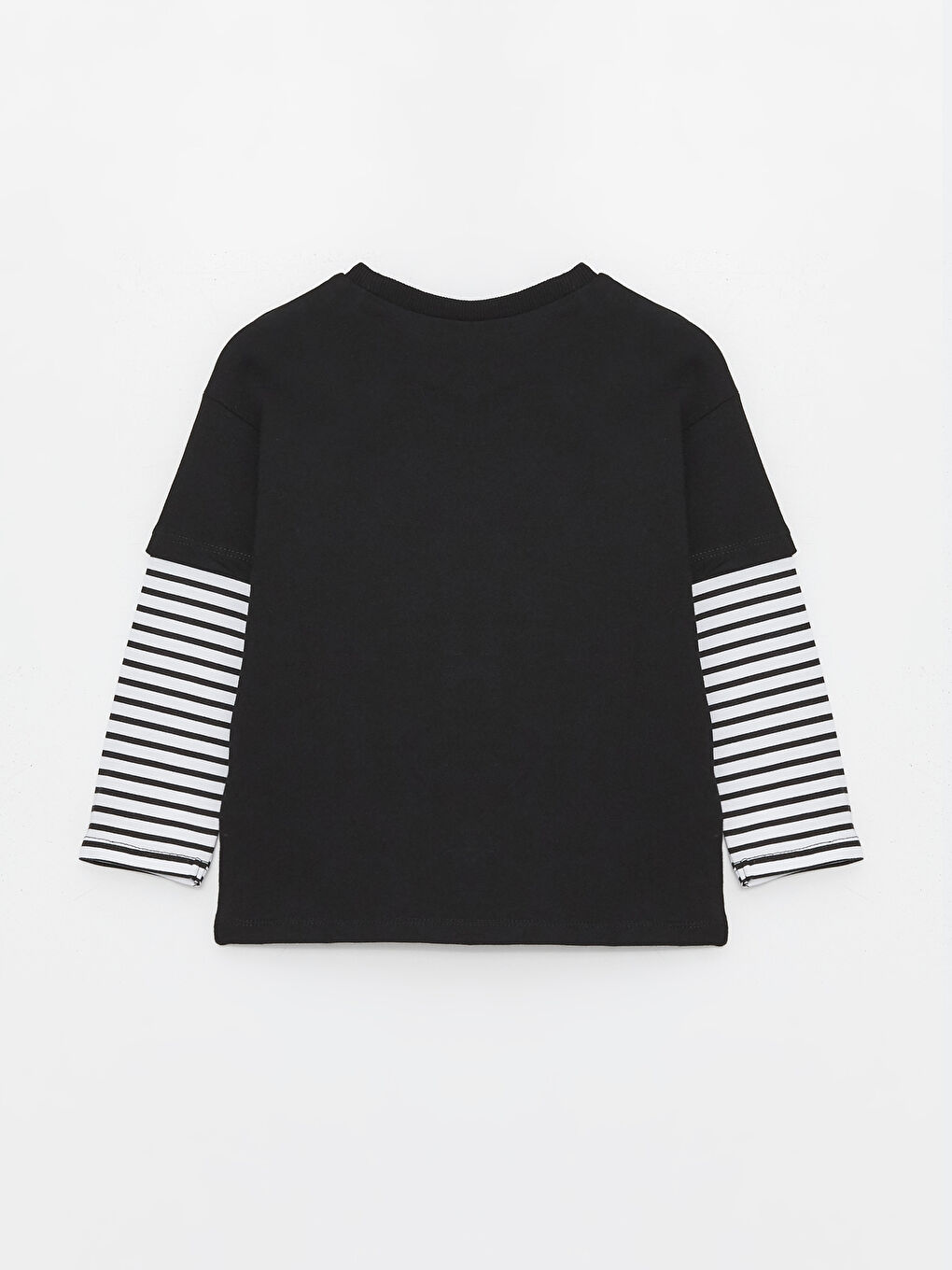 Siyah Bisiklet Yaka Uzun Kollu Erkek Bebek Tişört-3