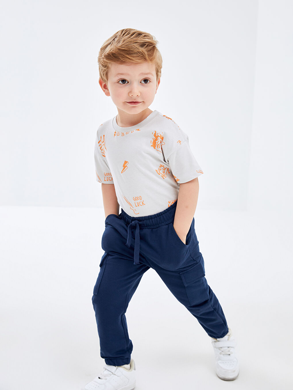 LCW baby İndigo Beli Lastikli Erkek Bebek Jogger Eşofman Altı - 1