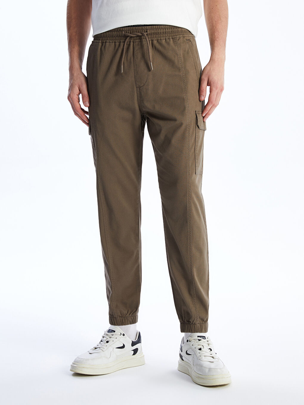 Muške džoger pantalone od gabardena, klasičan kroj -S4AI85Z8-VC3