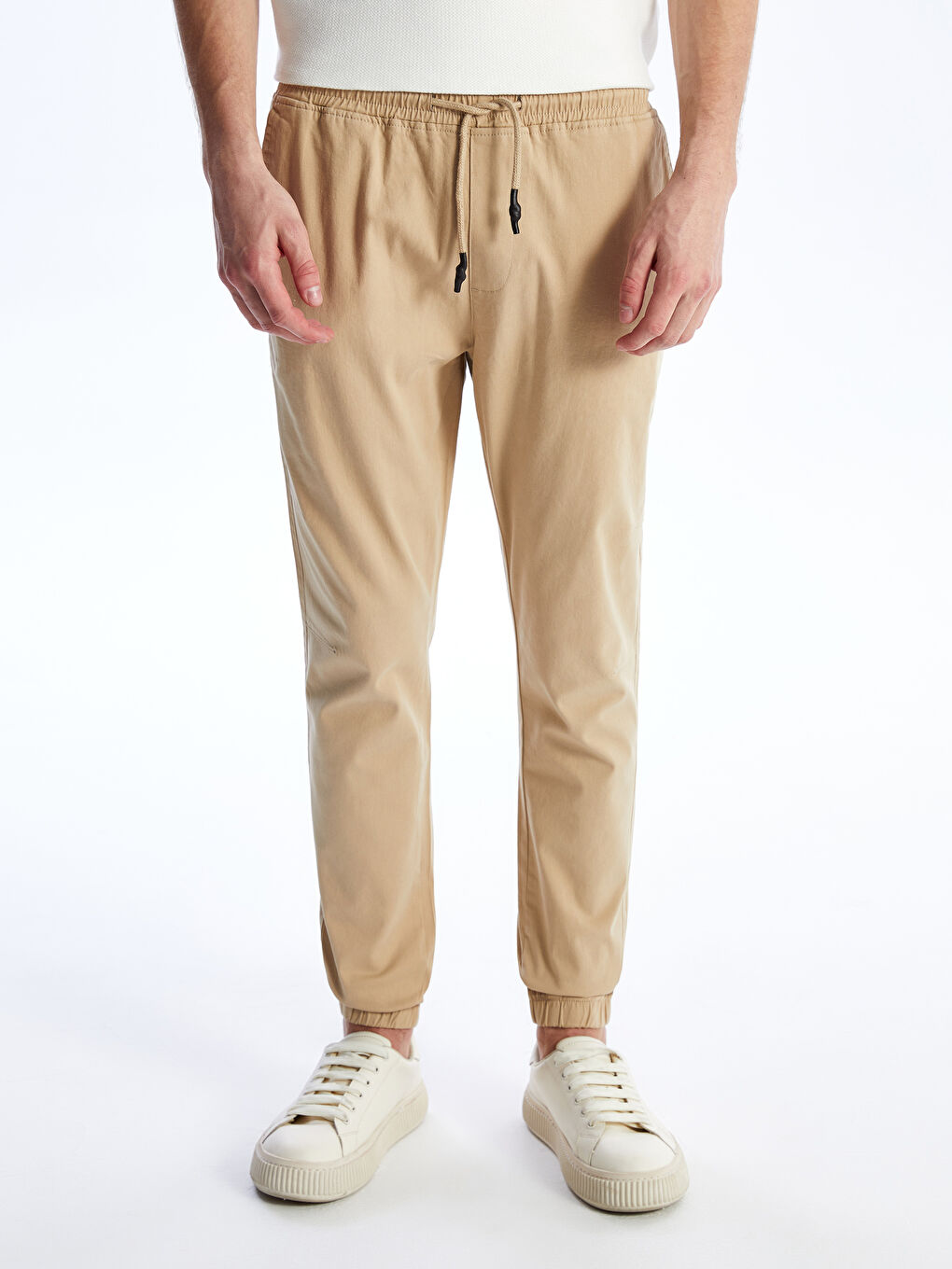 XSIDE Koyu Bej Slim Fit Gabardin Erkek Jogger Pantolon - 2