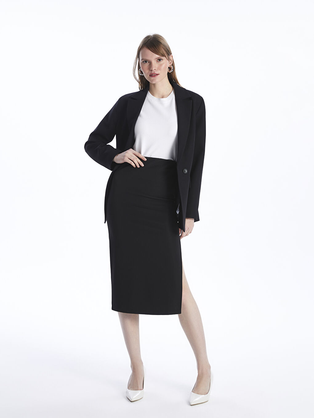 Women's Slim Fit Plain Skirt -S4AJ24Z8-CVL
