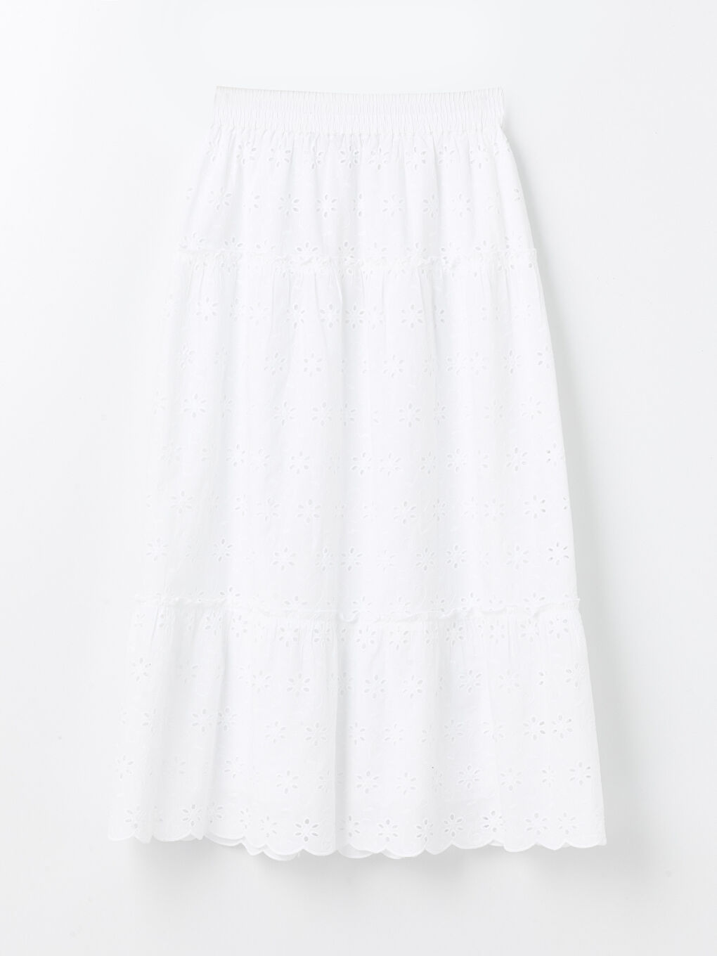 جيبة مطرزة كلوش بوسط مطاطي للسيدات-5