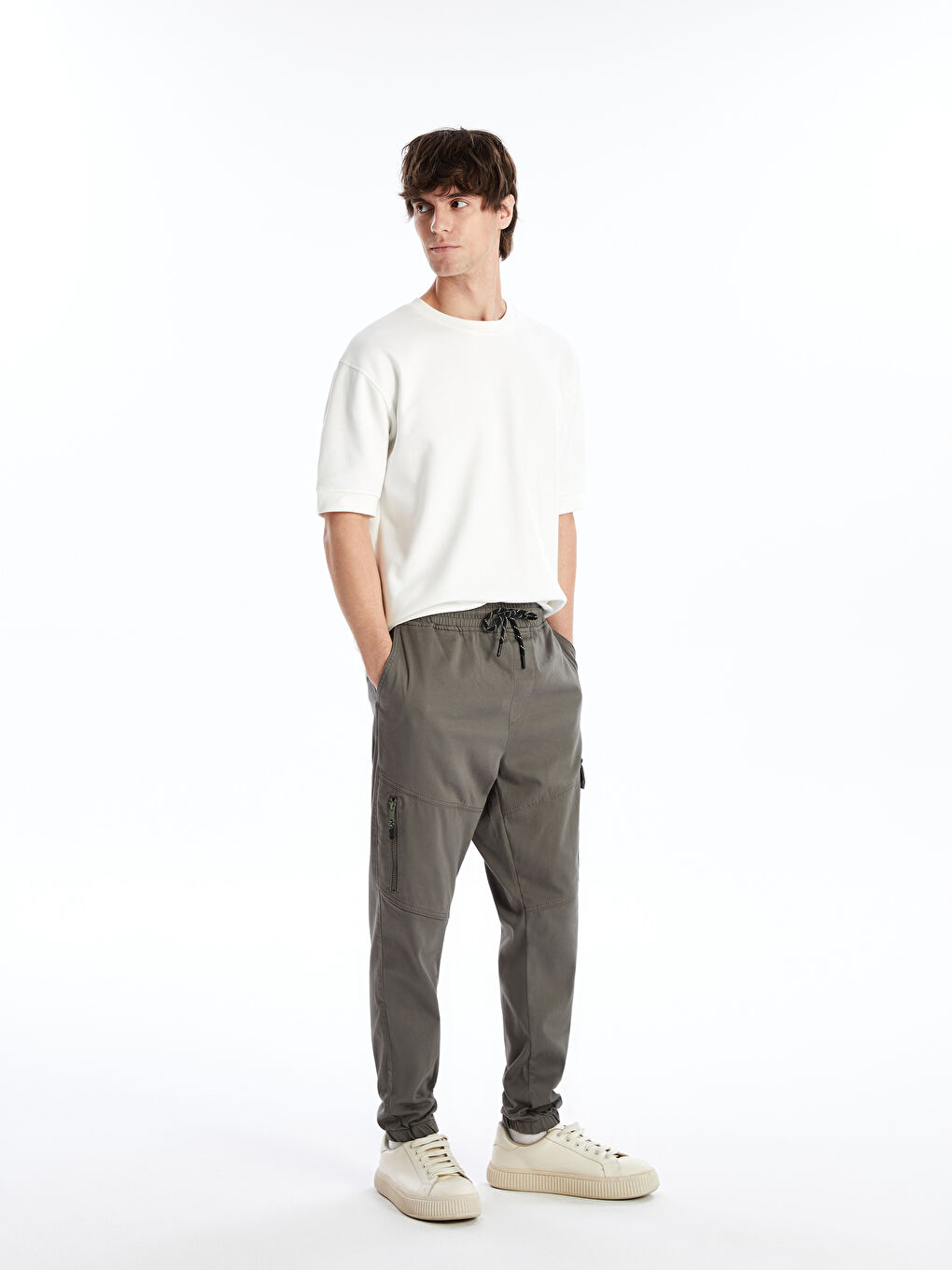 Haki Slim Fit Erkek Kargo Pantolon