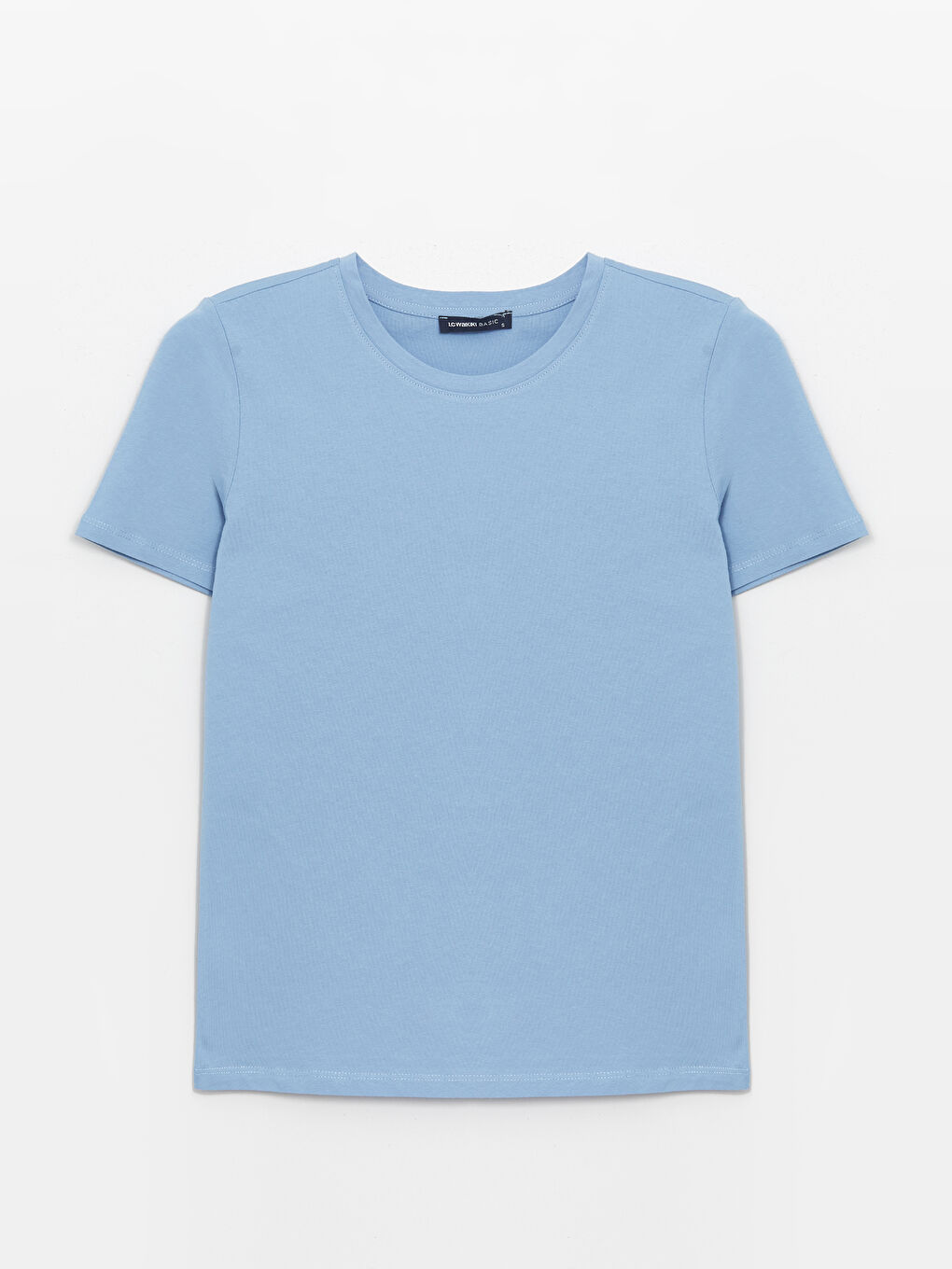 تي شيرت سادة بياقة دائرية بأكمام قصيرة للسيدات-5