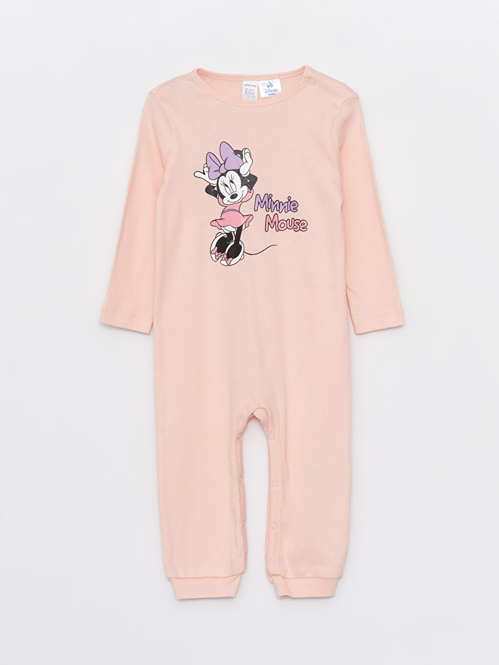 Crew Neck Long Sleeve Minnie Mouse Printed Baby Girls' Jumpsuit -S4AJ36Z1-FZE