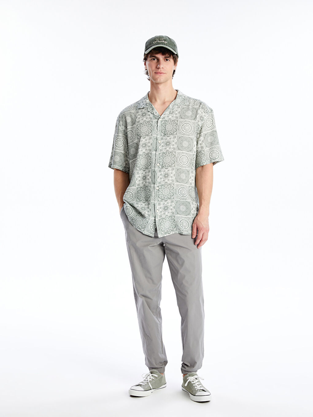 Regular Fit Poplin Men's Jogger Trousers