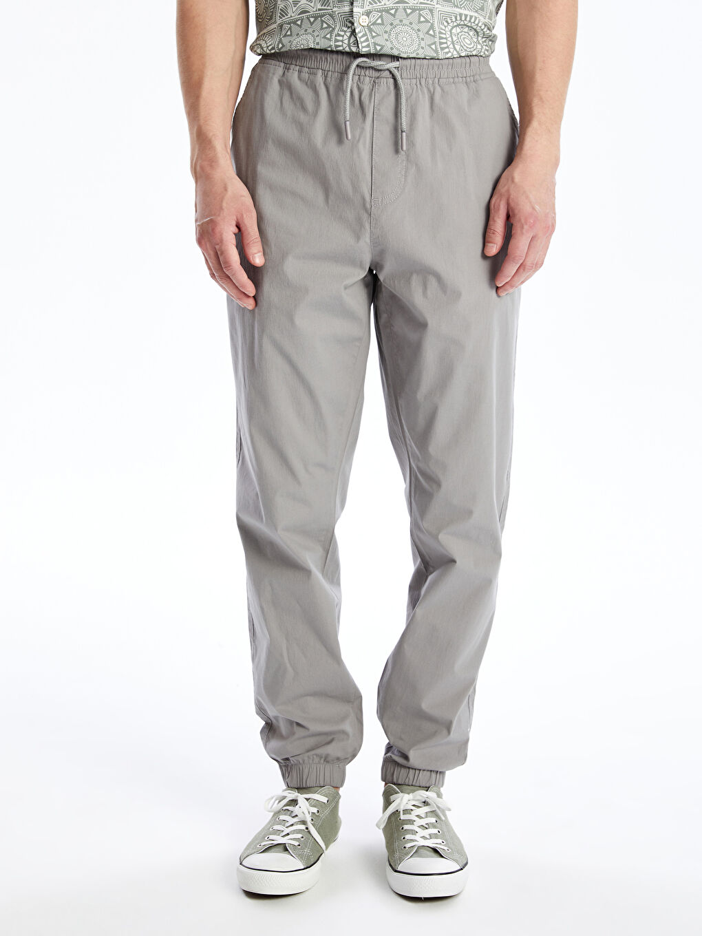 Regular Fit Poplin Men's Jogger Trousers-1