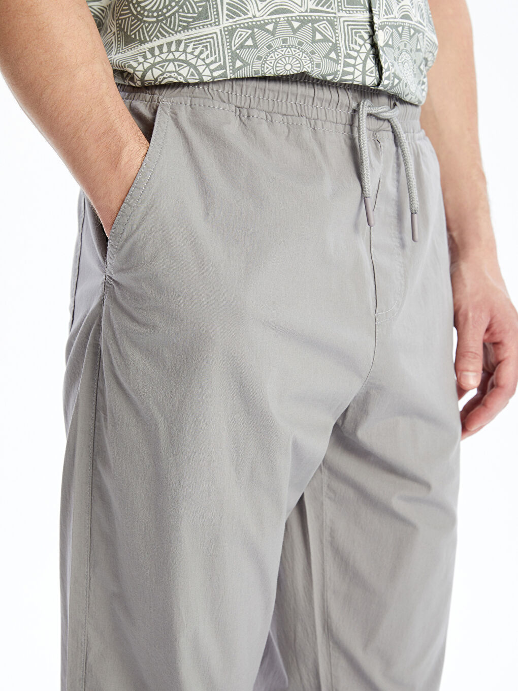 Regular Fit Poplin Men's Jogger Trousers-2