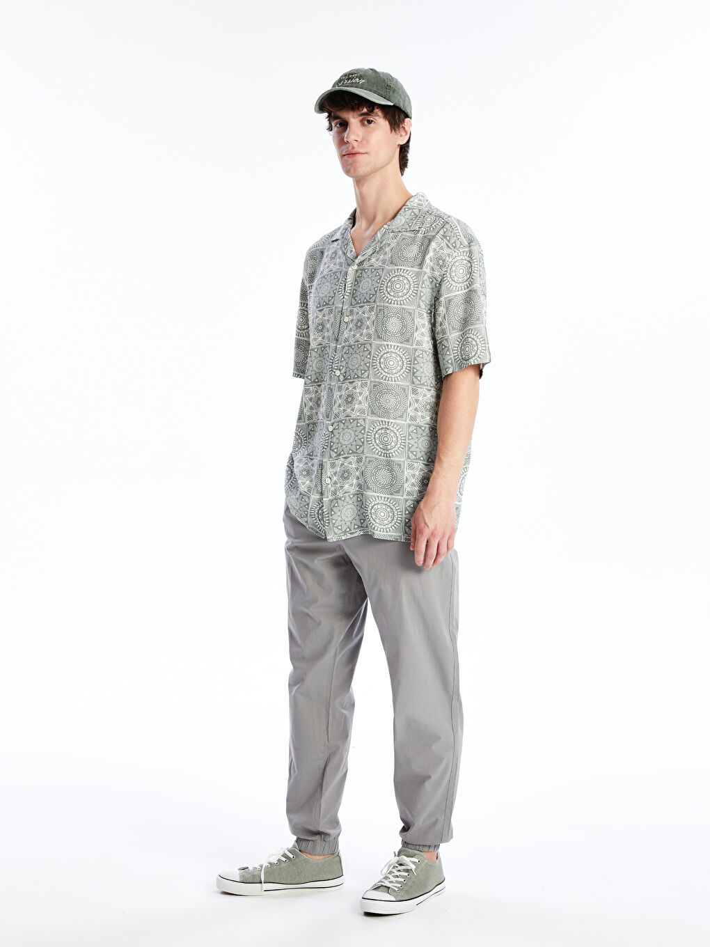 Regular Fit Poplin Men's Jogger Trousers-3