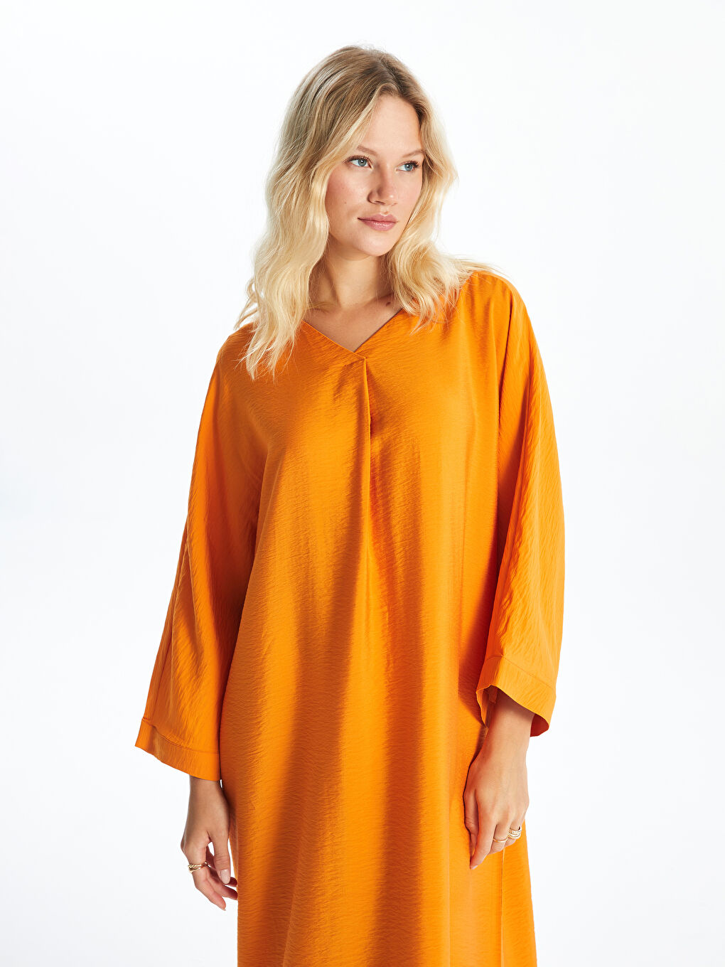 Women's V Neck Regular Dress -S4AJ92Z8-GJW