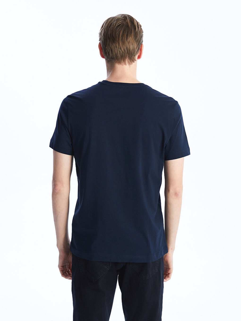 Crew Neck Short Sleeve Printed Combed Cotton Men's T-shirt-4