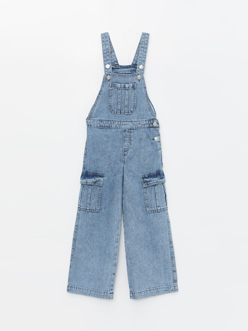Mavi Kare Yaka Kız Çocuk Jean Salopet