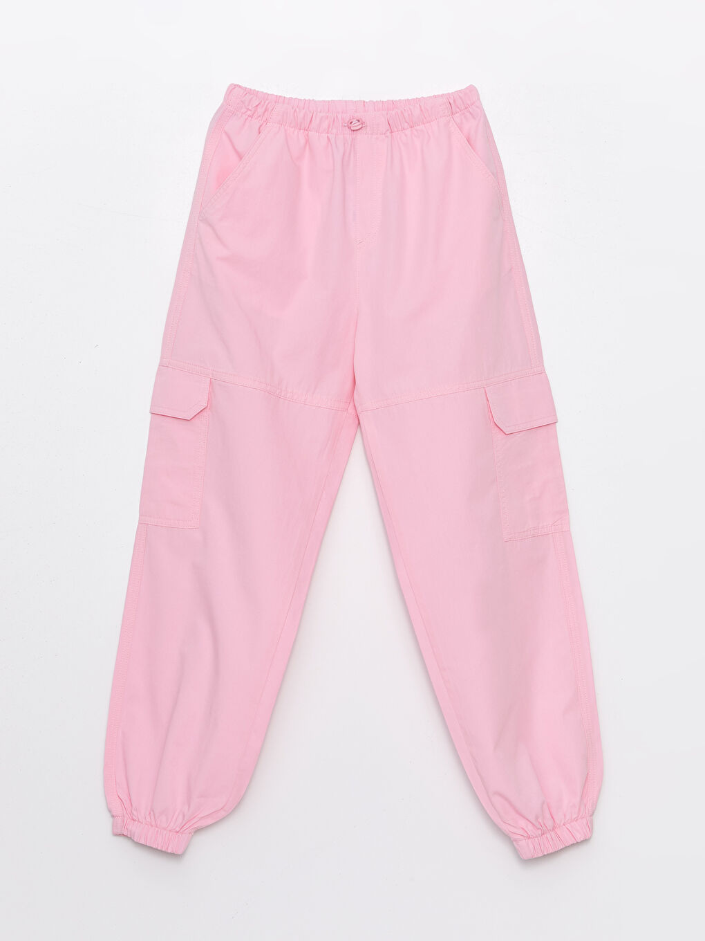 Pembe Beli Lastikli Kız Çocuk Kargo Jogger Pantolon