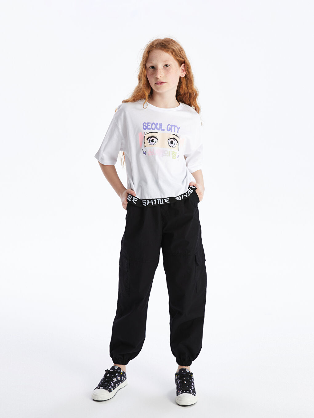 Girls' Cargo Jogger Pants with Elastic Waist -S4AK27Z4-CVL