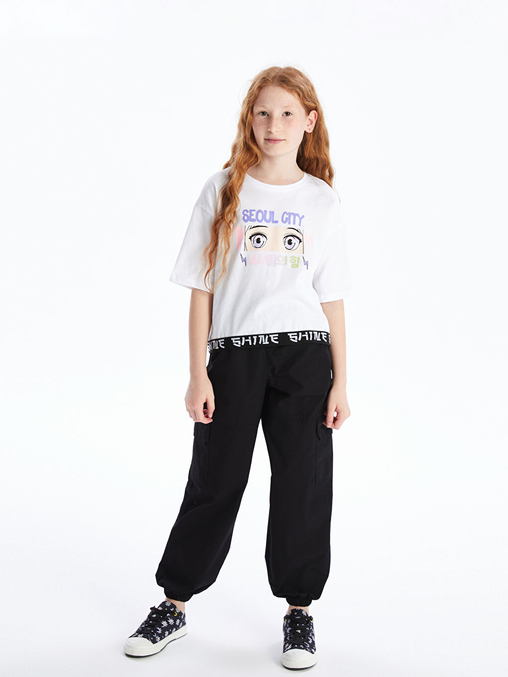 Girls' Cargo Jogger Pants with Elastic Waist -S4AK27Z4-CVL