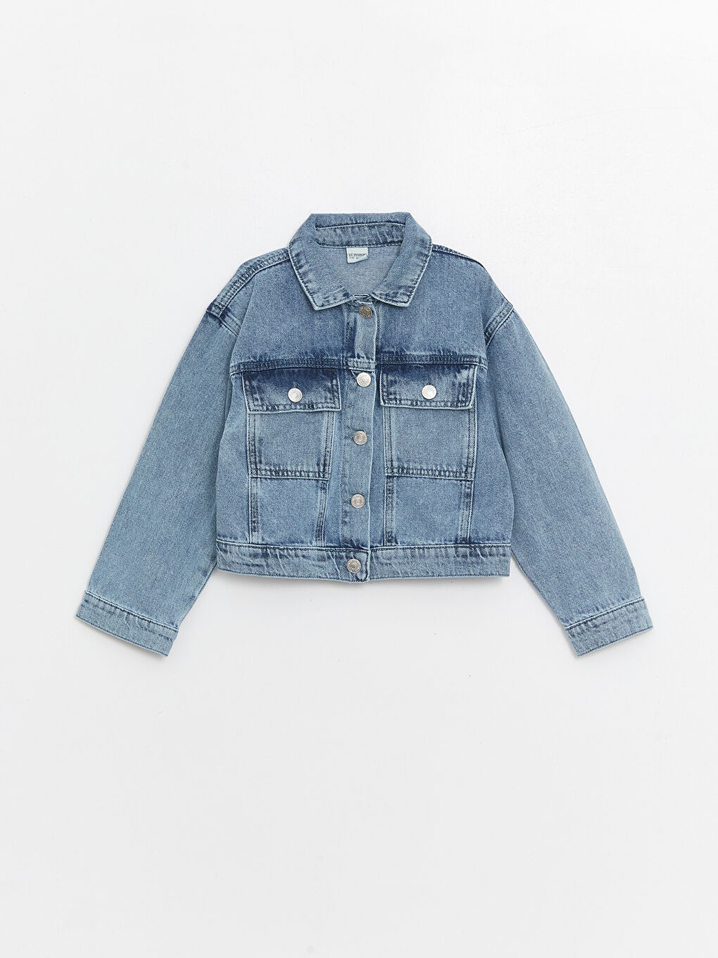 Shirt Collar Printed Girl Jean Jacket -S4AK32Z4-SHK