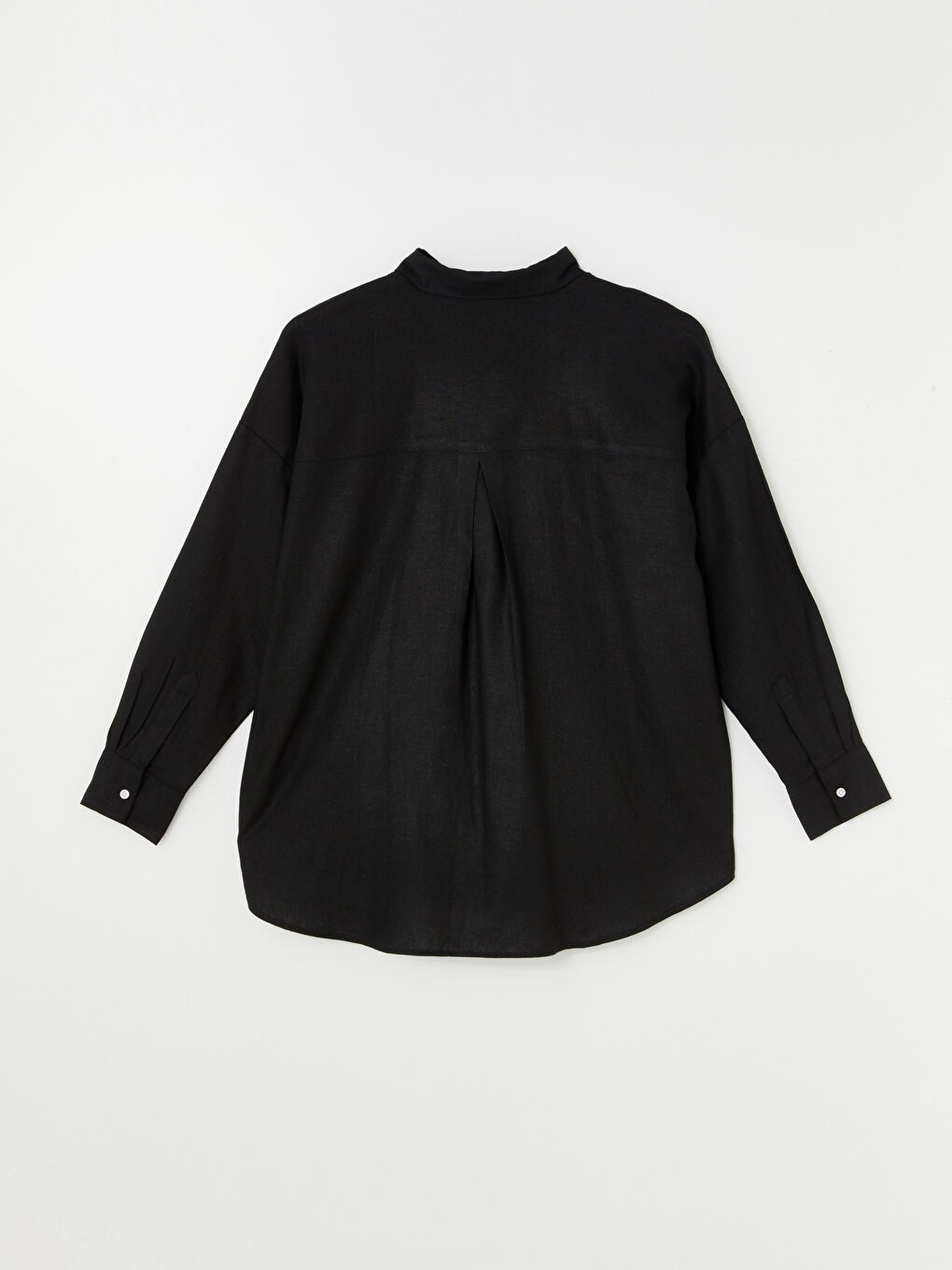 LCW Vision Plain Long Sleeve Oversize Linen Blend Women's Shirt -S4AK36Z8-RQN