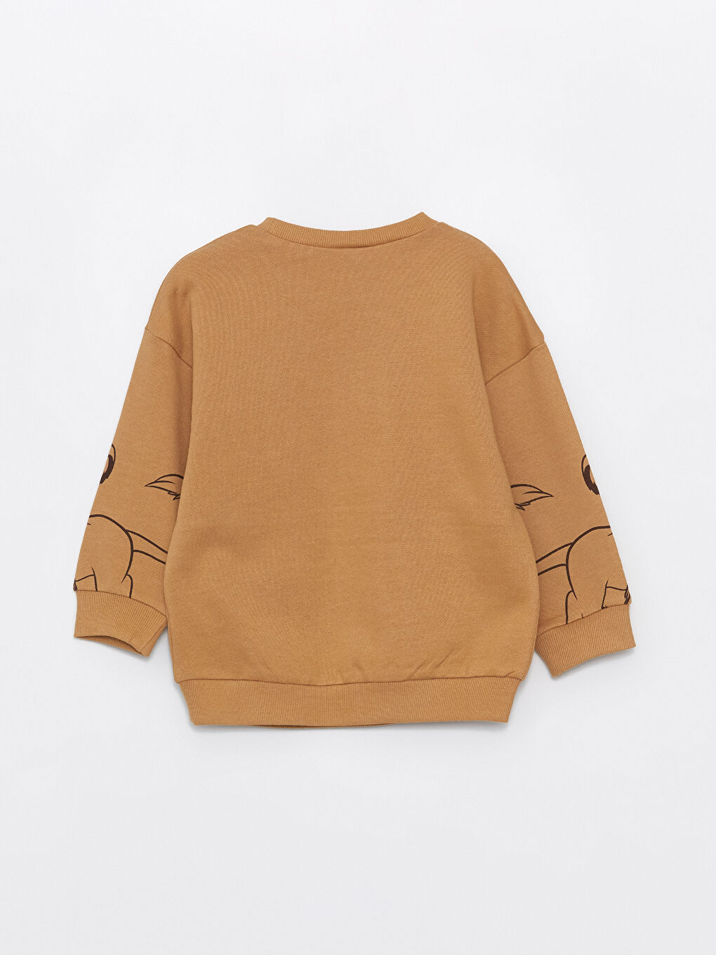 LCW Kids Bej Bisiklet Yaka Uzun Kollu Aslan Kral Baskılı Erkek Bebek Sweatshirt - 2