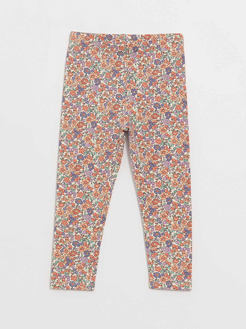 Elastic Waist Floral Patterned Baby Girl Tights, 2-Piece-1