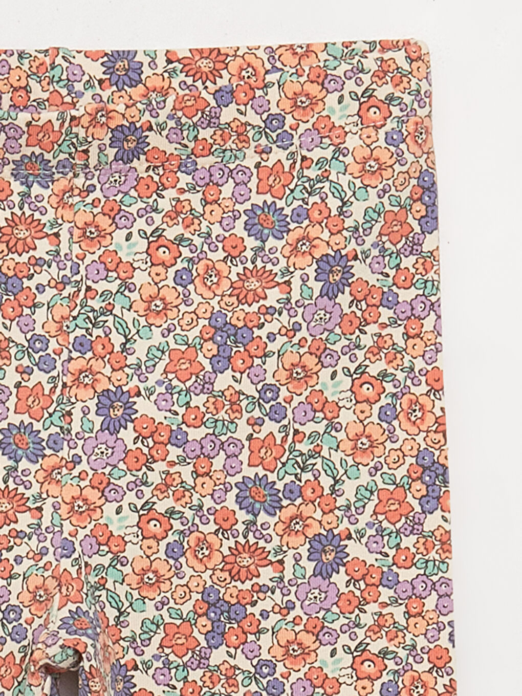 Elastic Waist Floral Patterned Baby Girl Tights, 2-Piece-2