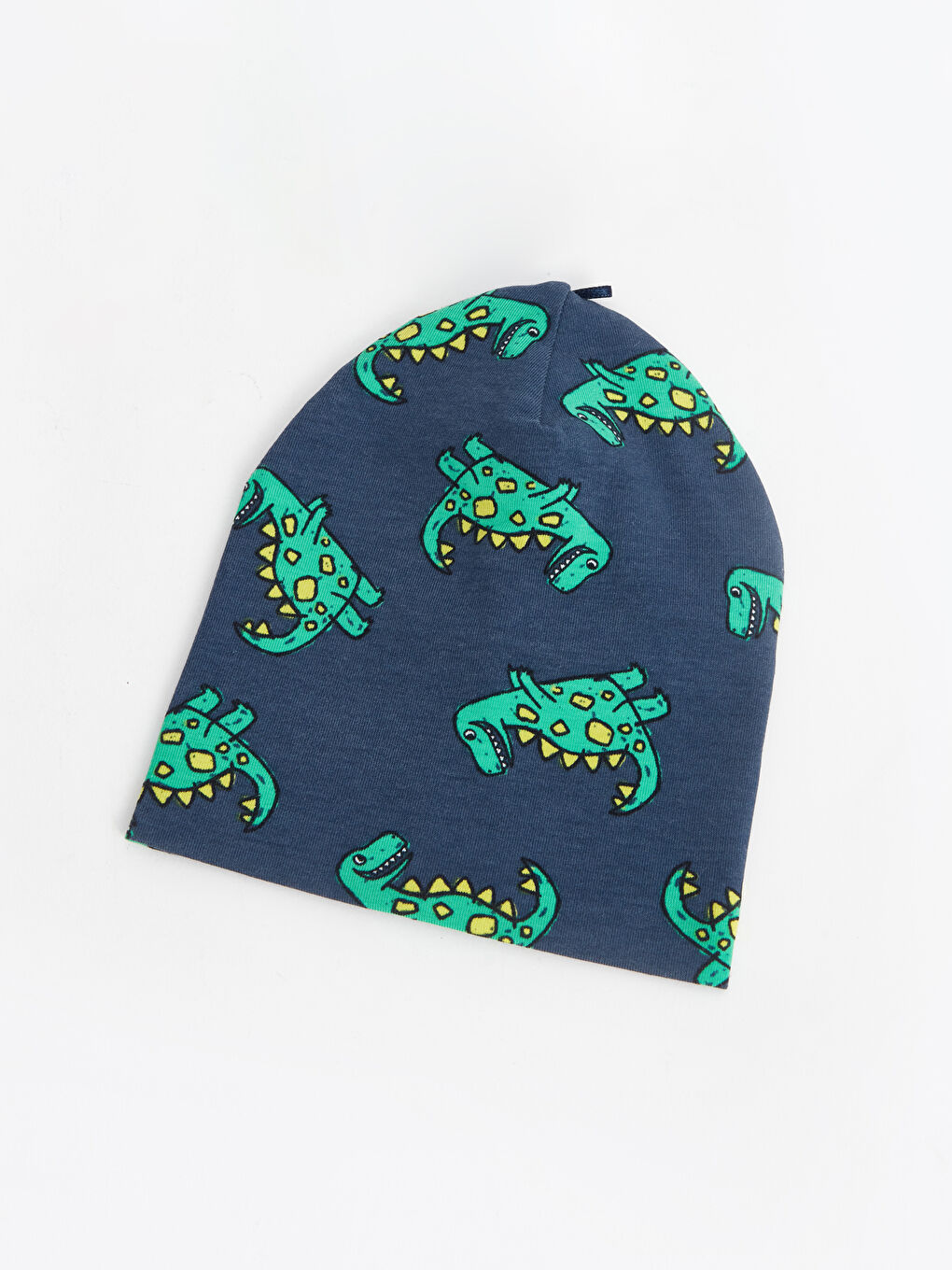 Lacivert Dinozor Baskılı Erkek Bebek Bere