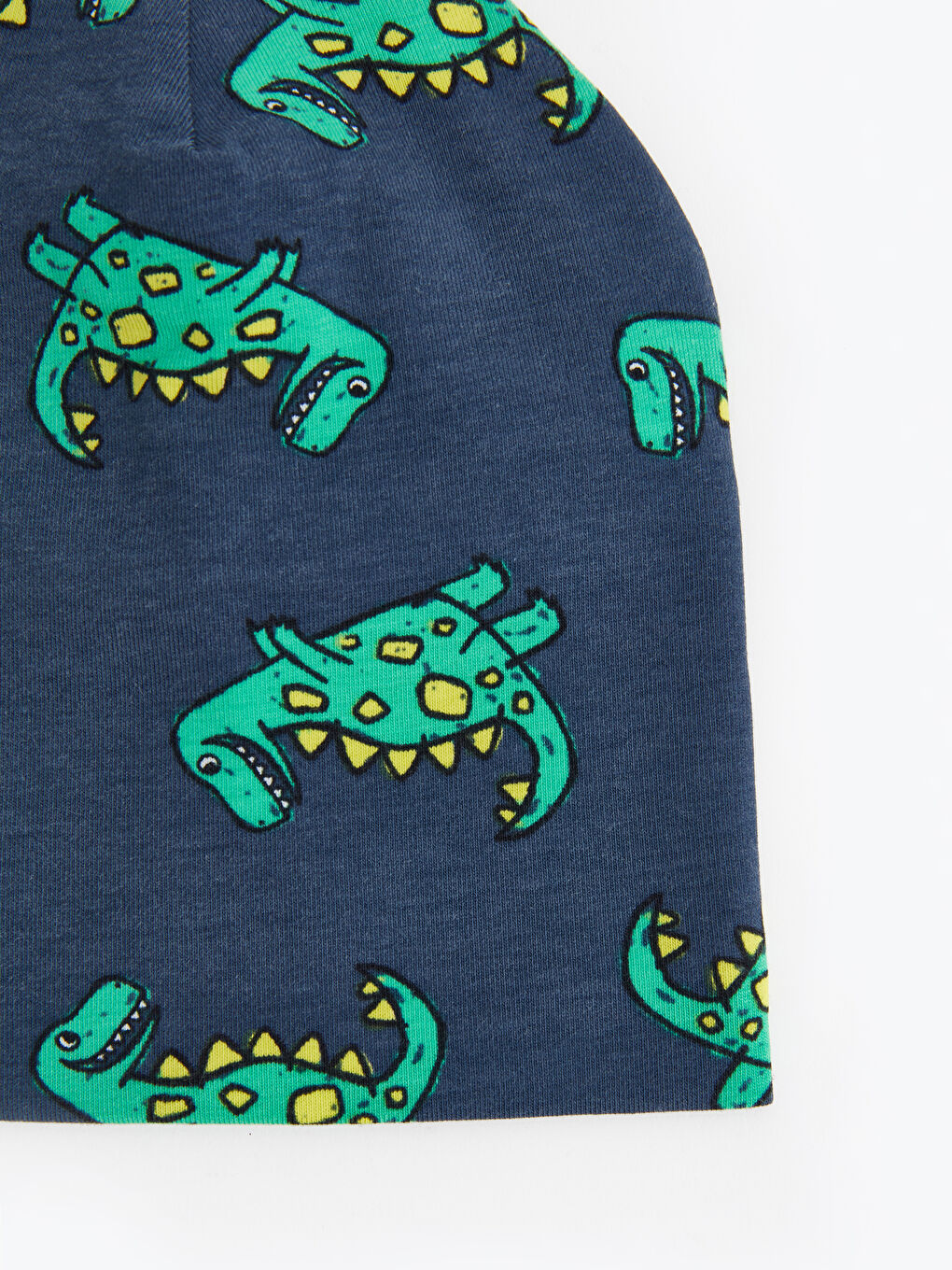 Lacivert Dinozor Baskılı Erkek Bebek Bere-1
