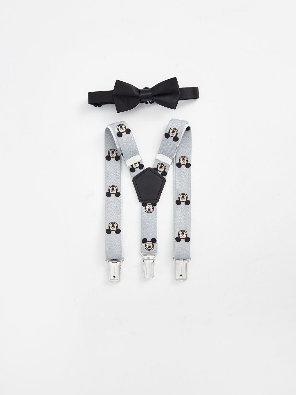 Mickey Mouse Printed Baby Boys' Suspenders and Bow Tie 2 Pack Set