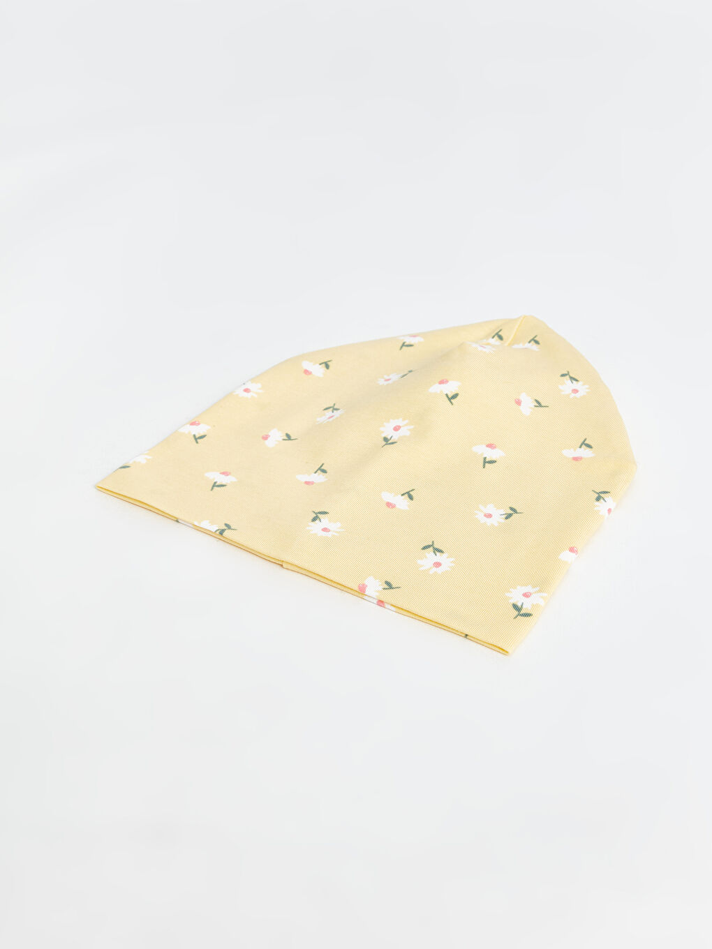 Sarı Baskılı Kız Bebek Bere-1