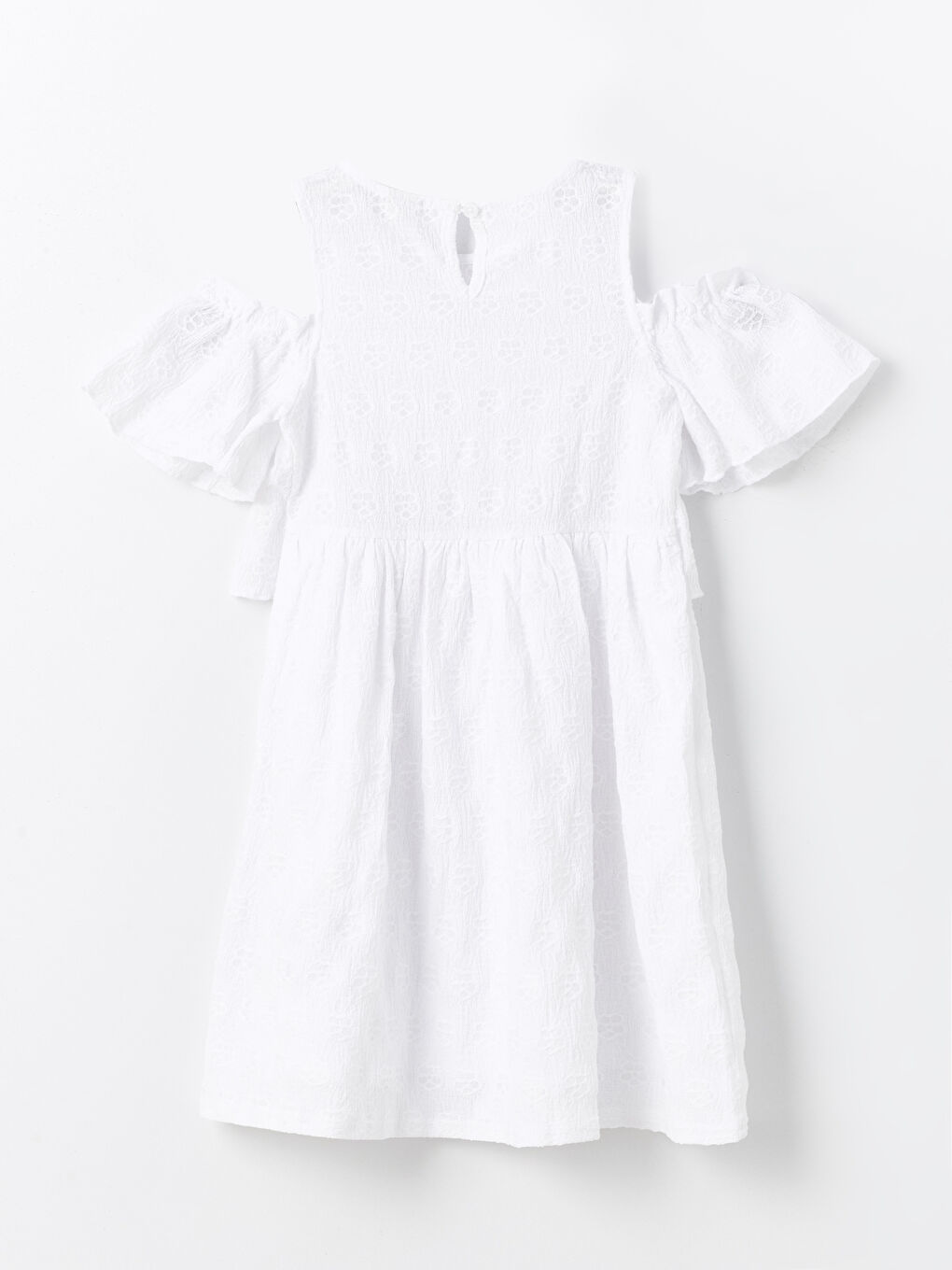 მრგვალი საყელო ყვავილოვანი გოგონებისთვის კაბა-1