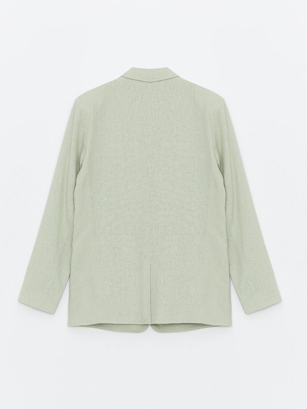 Plain Long Sleeve Linen Blend Women's Blazer Jacket-6