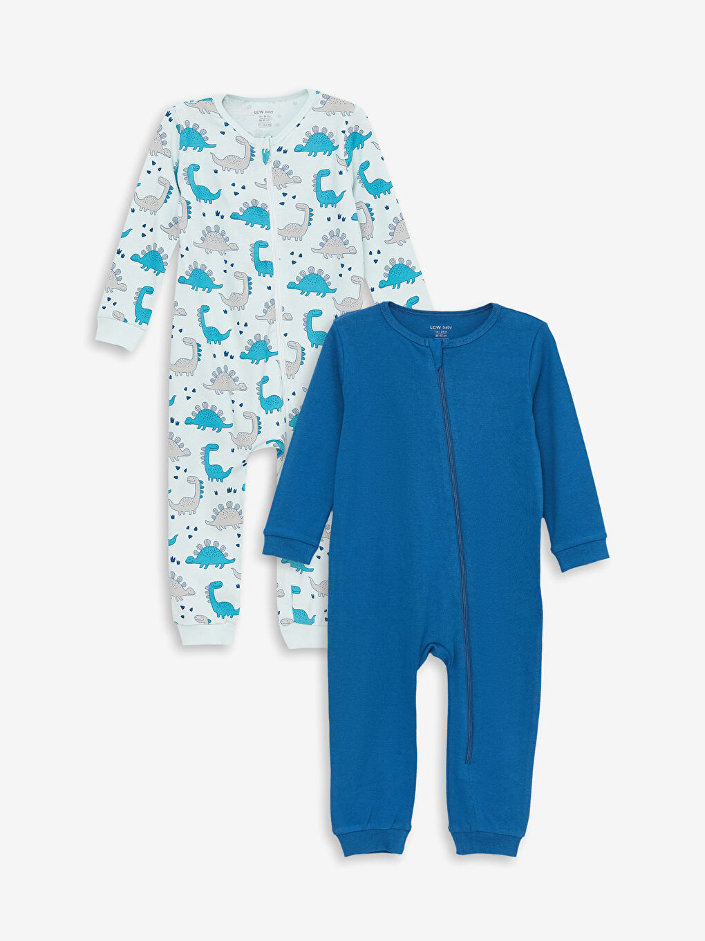 Crew Neck Printed Baby Boys' Jumpsuit 2 Pack -S4AN70Z1-LQT