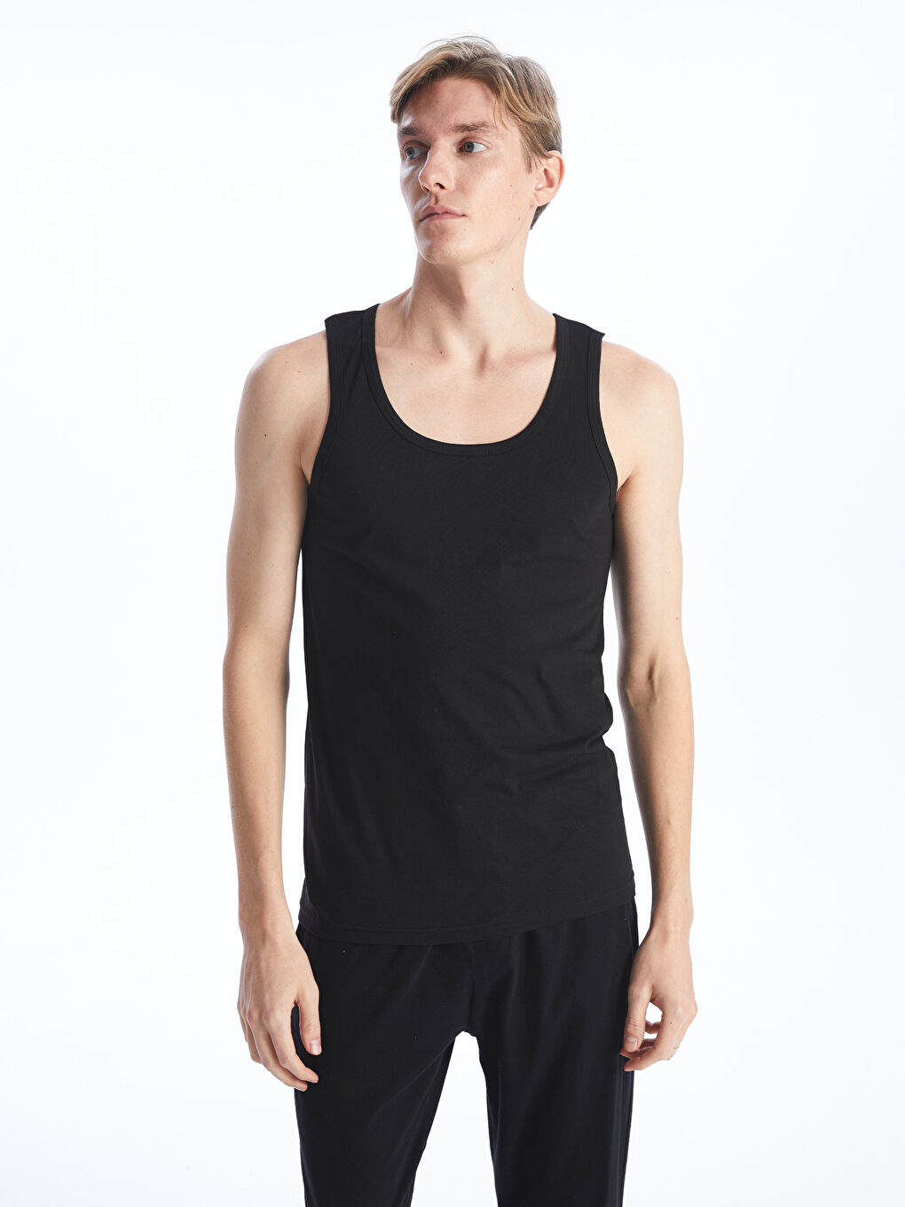 U Neck Jersey Men's Vest 2 Pack -S4AN74Z8-LAL