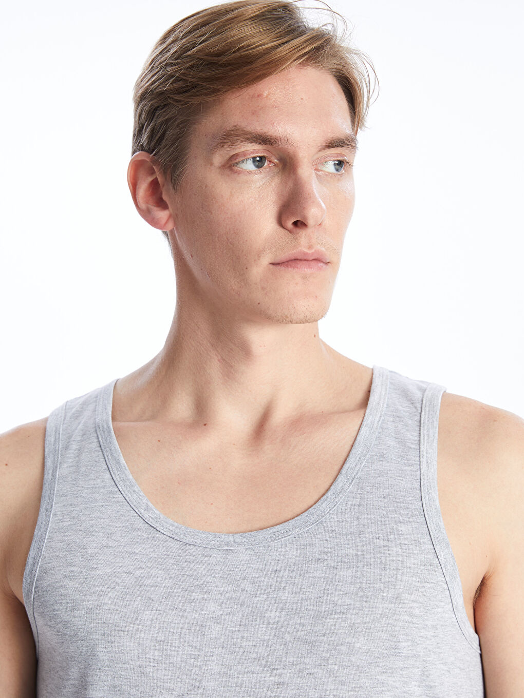 U Neck Jersey Men's Vest 2 Pack -S4AN74Z8-LAL