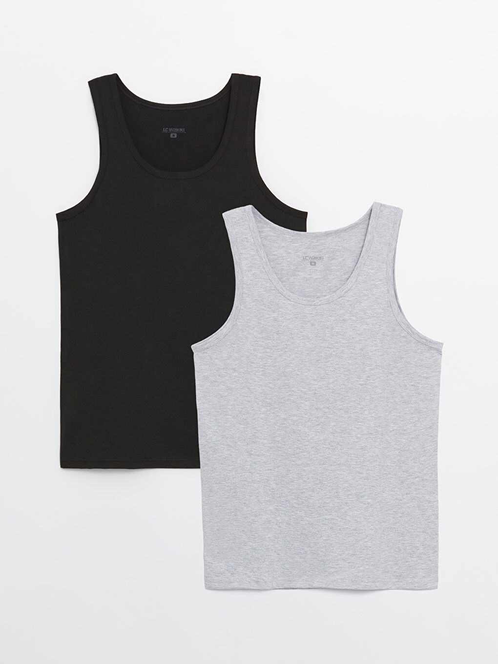 U Neck Jersey Men's Vest 2 Pack -S4AN74Z8-LAL