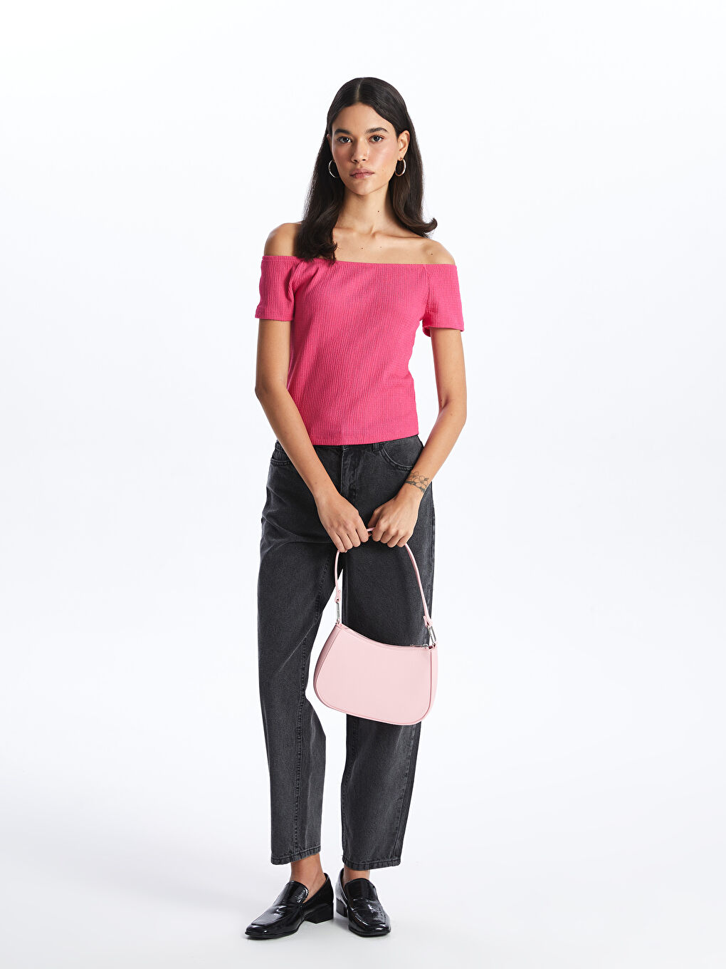 Faux Leather Women's Baguette Bag -S4AO00Z8-JY6