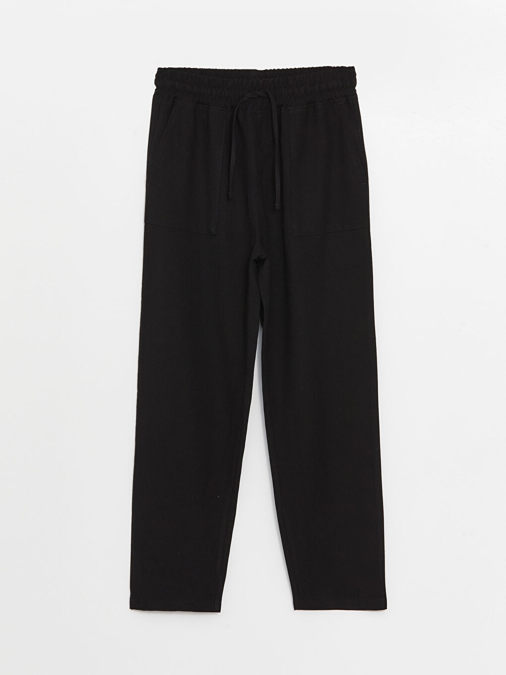 Elasticated Waist Plain Linen Blend Women's Trousers-5