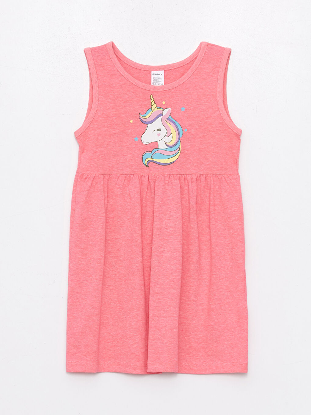 Crew Neck Sleeveless Printed Baby Girls' Dress