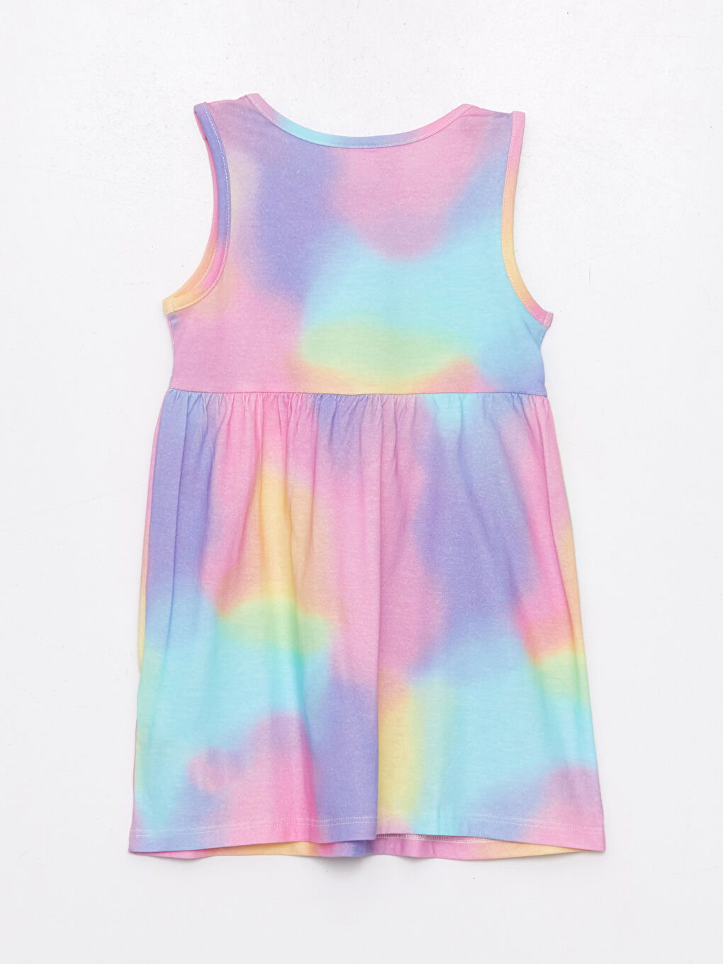 Karışık Bisiklet Yaka Kolsuz Baskılı Kız Bebek Elbise-1